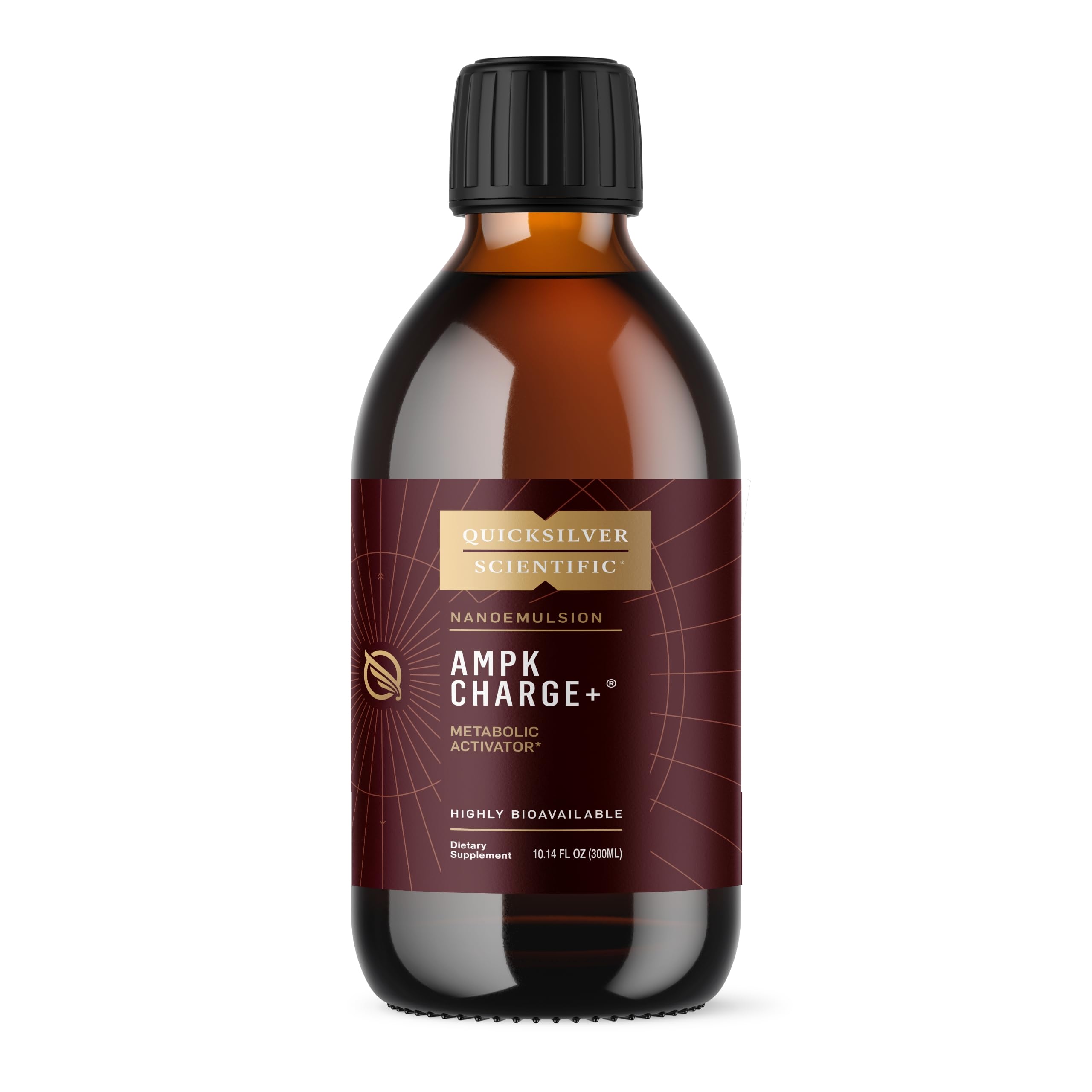 Bouteille Quicksilver AMPK Charge+ prête pour énergie soutenue et métabolisme.