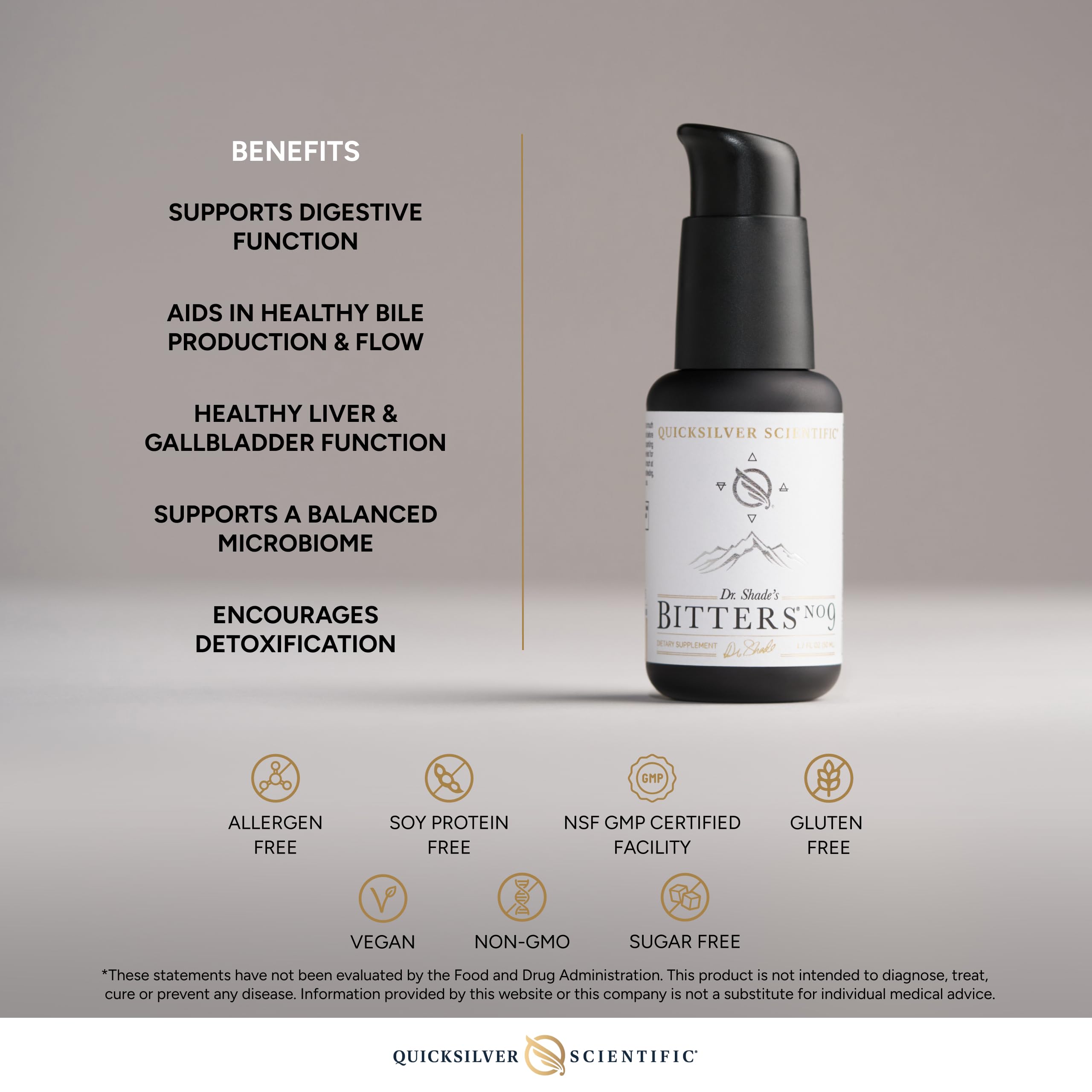Huile essentielle de genièvre présente dans Bitters No. 9 Quicksilver pour l'équilibre intestinal