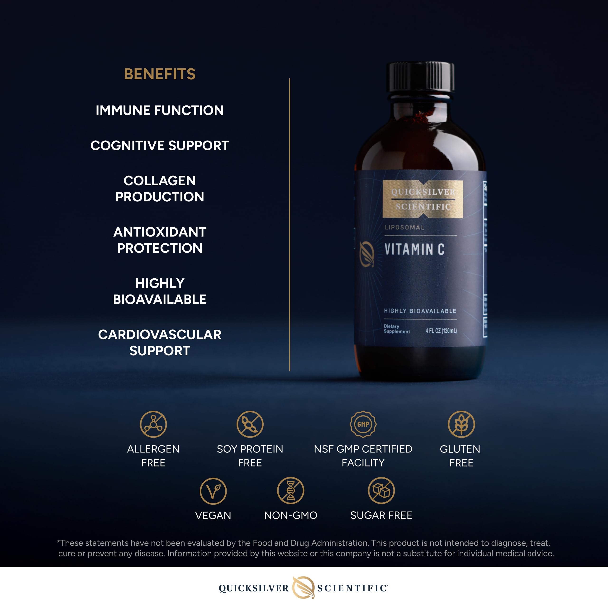 Quicksilver Scientific bouchon doseur 5 ml pour un dosage précis.