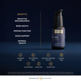 Quicksilver Scientific bouteille transparente D3K2, présentation claire.