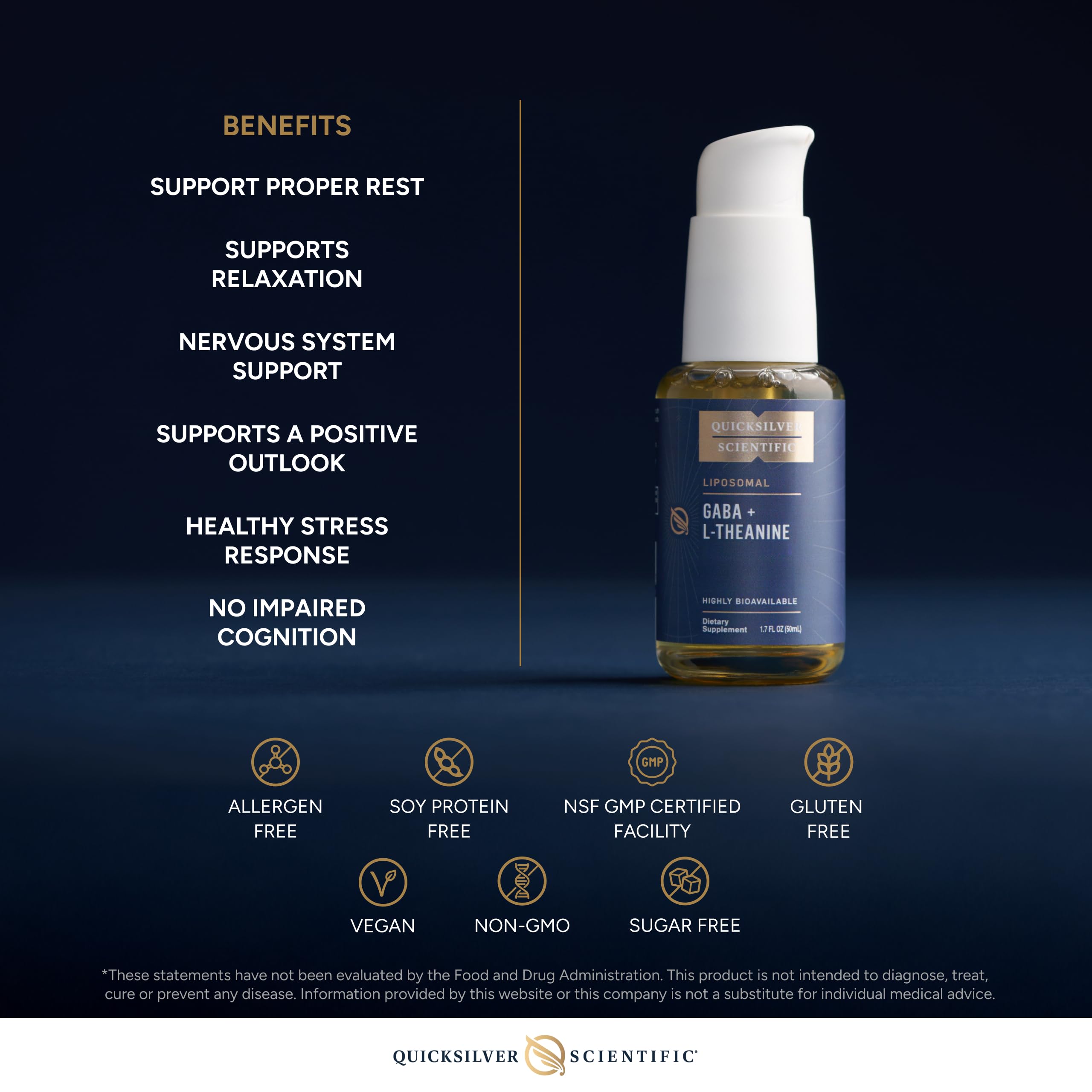 Quicksilver Scientific GABA liposome et L-Theanine - emballage élégant pour routine bien-être
