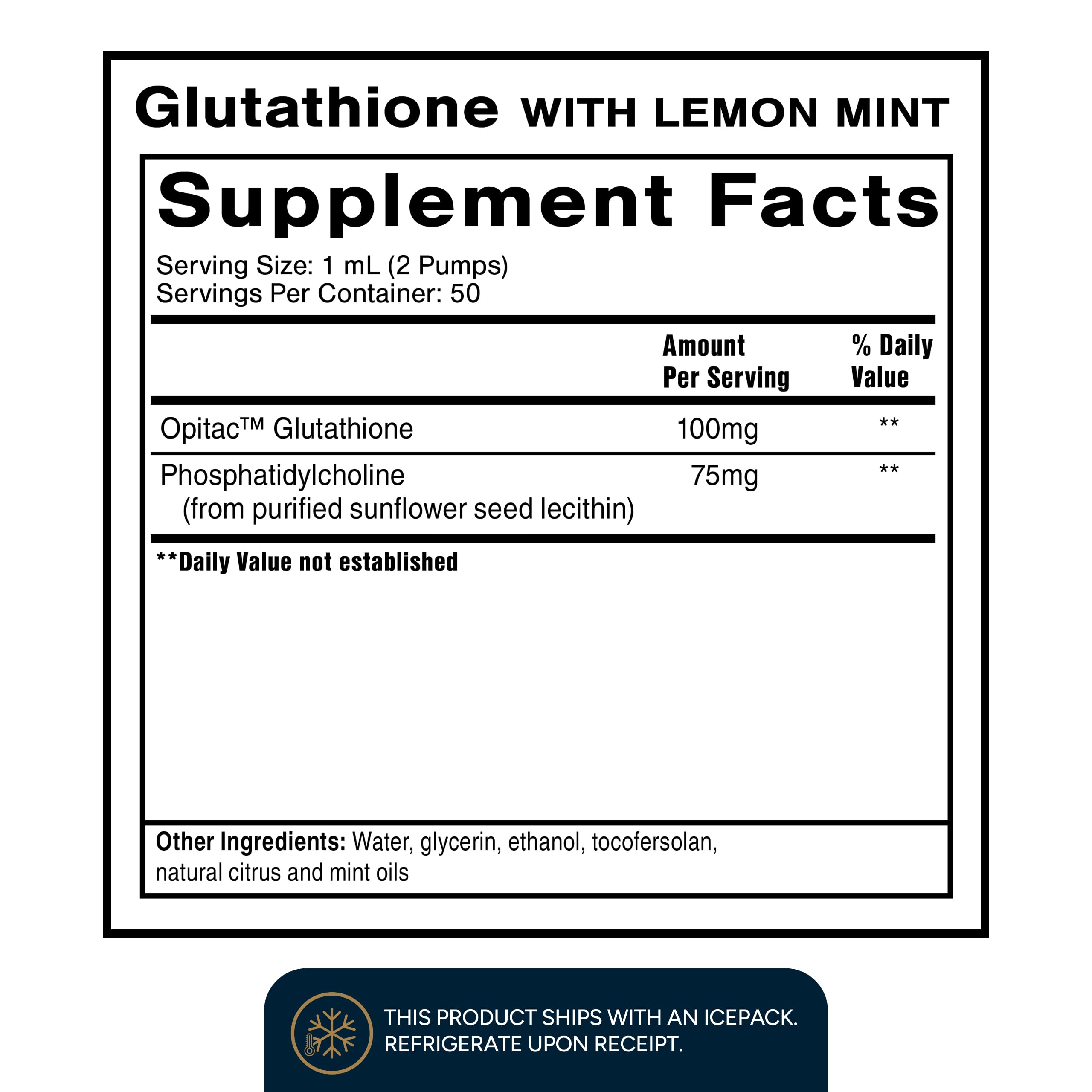 Quicksilver Scientific glutathion liposomal, dose quotidienne de 100 mg