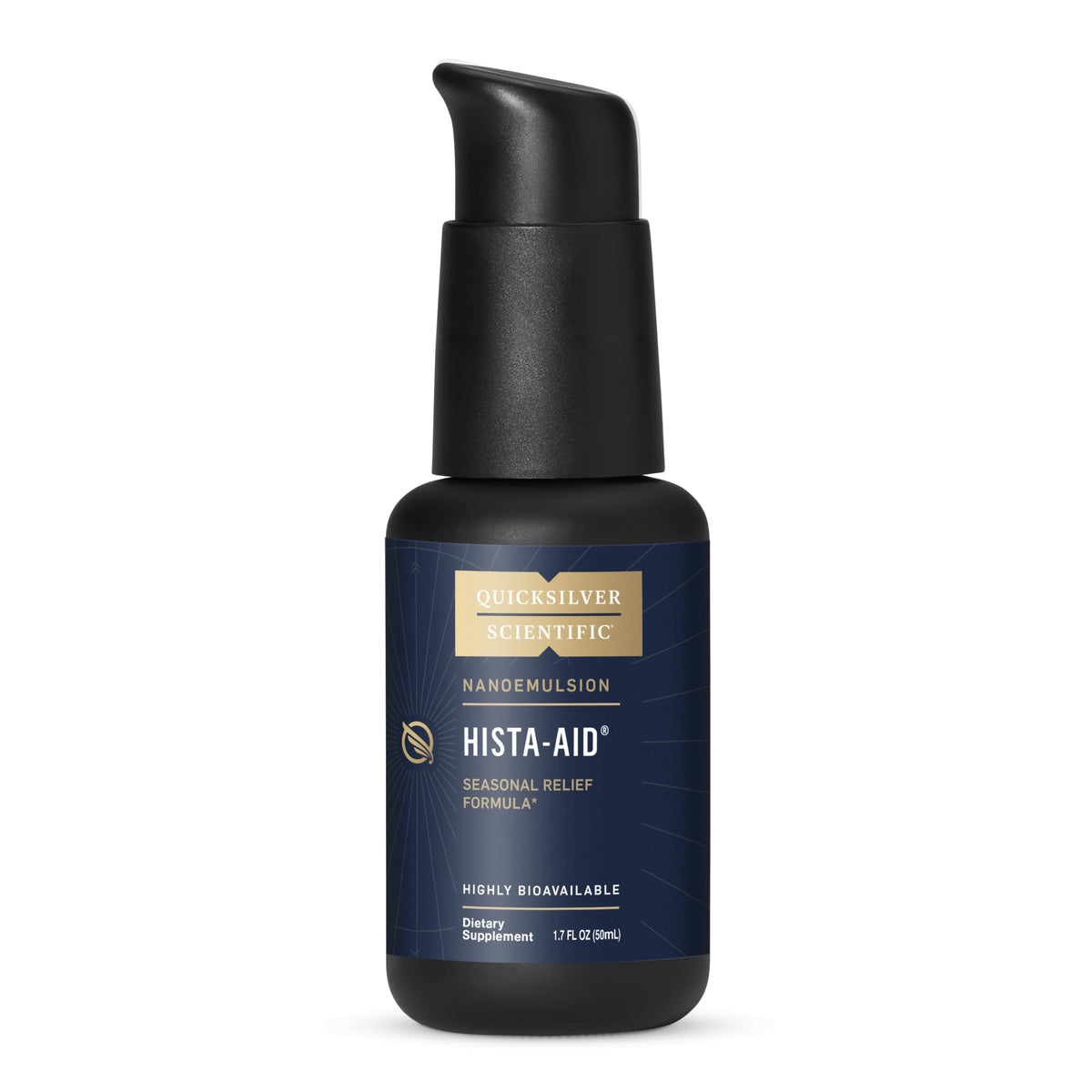Quicksilver Scientific Hista-Aid – bouteille liposomale favorisant une absorption potentielle rapide.