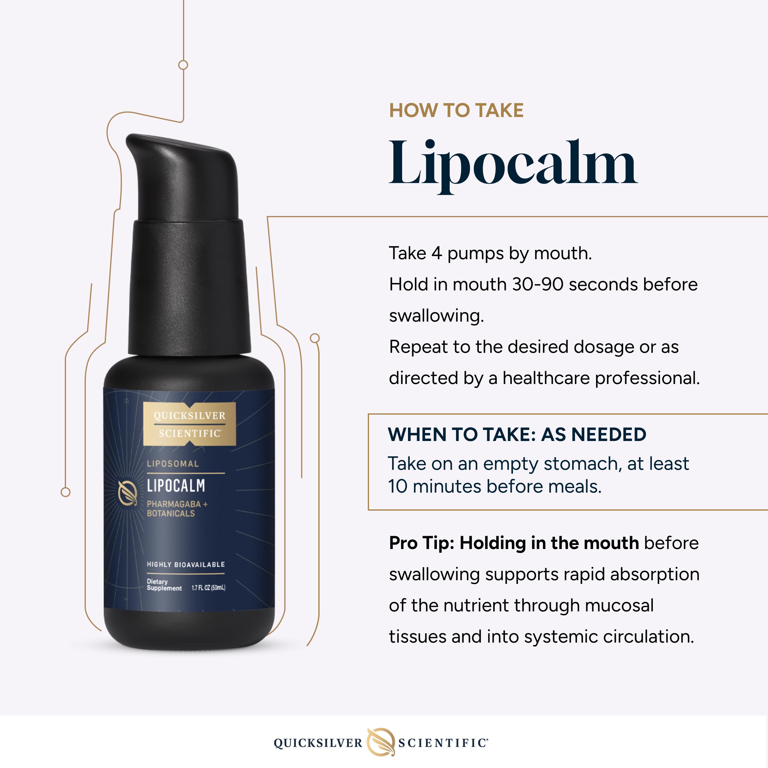 Quicksilver Lipocalm — absorption liposomale pour une assimilation rapide
