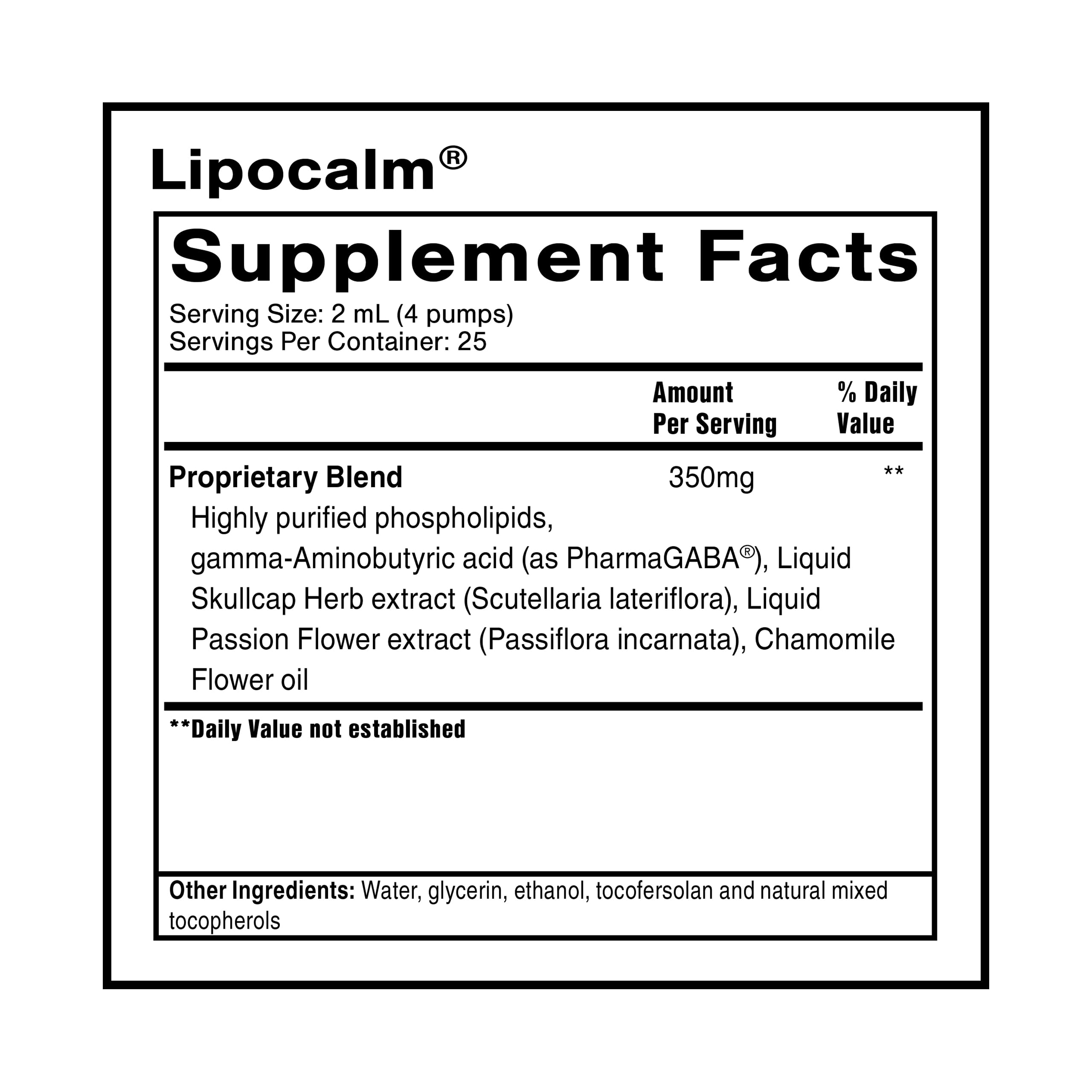 Quicksilver Scientific Lipocalm — emballage clair et design élégant