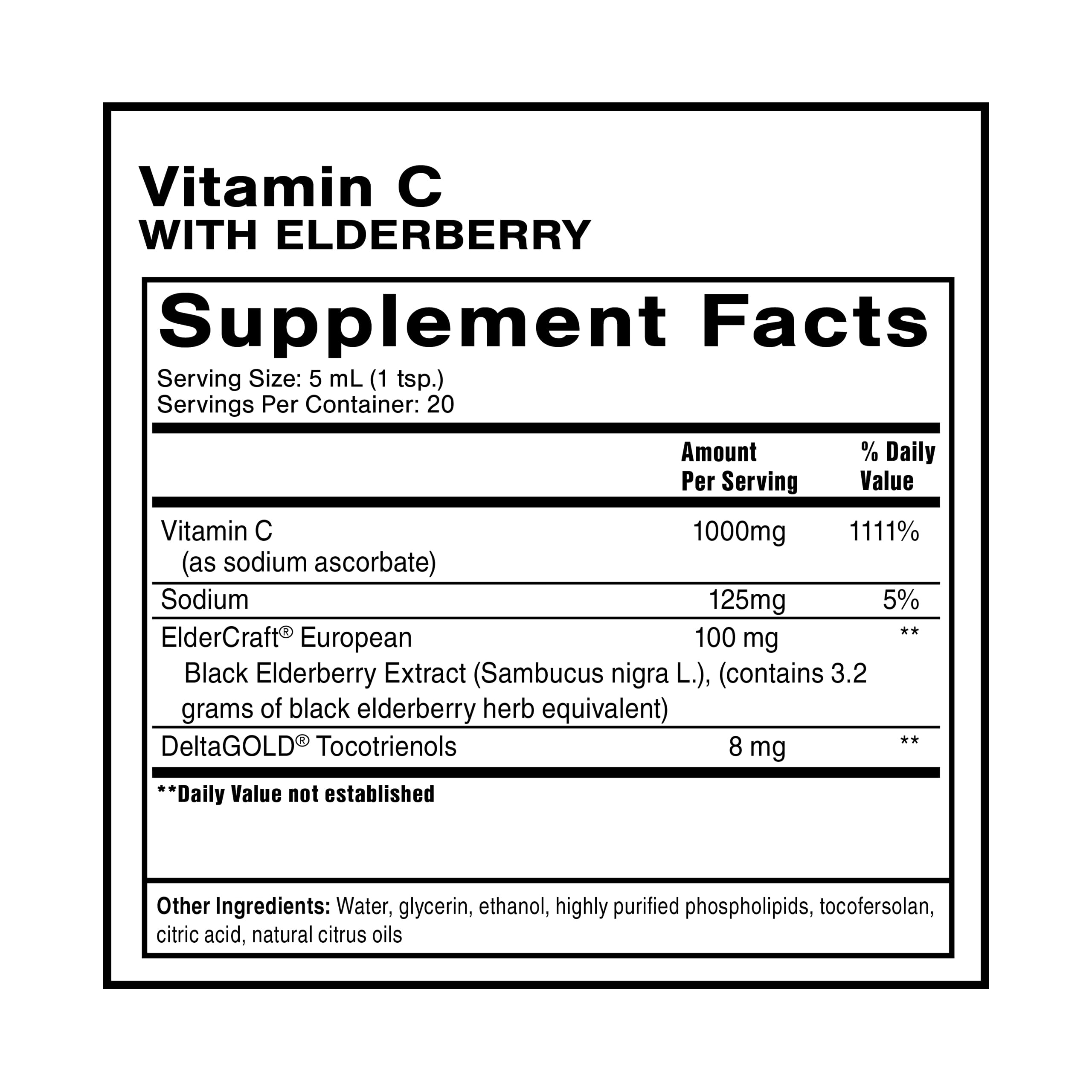 Quicksilver Scientific Liposomal Vitamin C + Sureau Noir – pipette, dosage précis et rapide