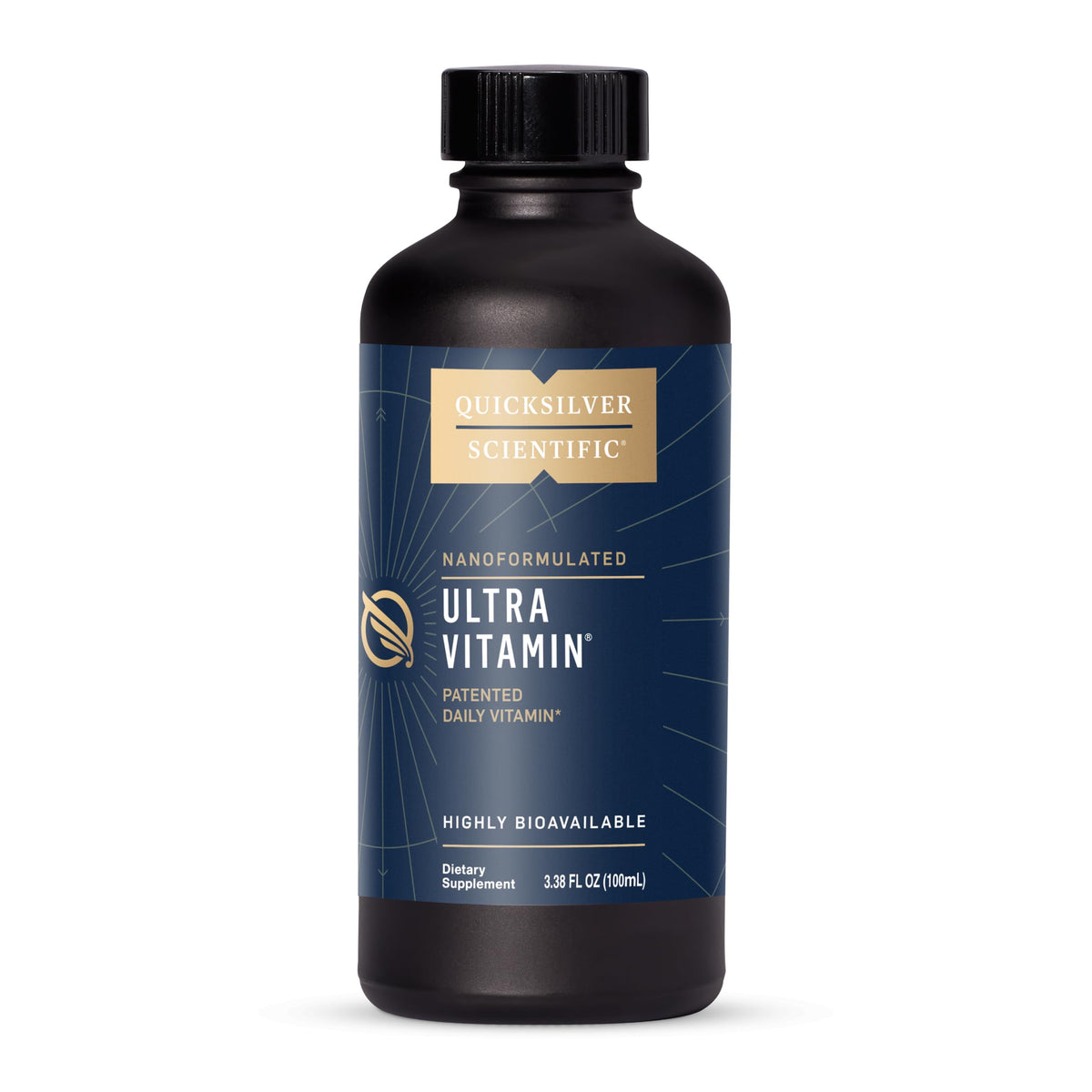Quicksilver Scientific Liposomale Ultra Vitamine – bouteille, favorise absorption rapide et énergie.
