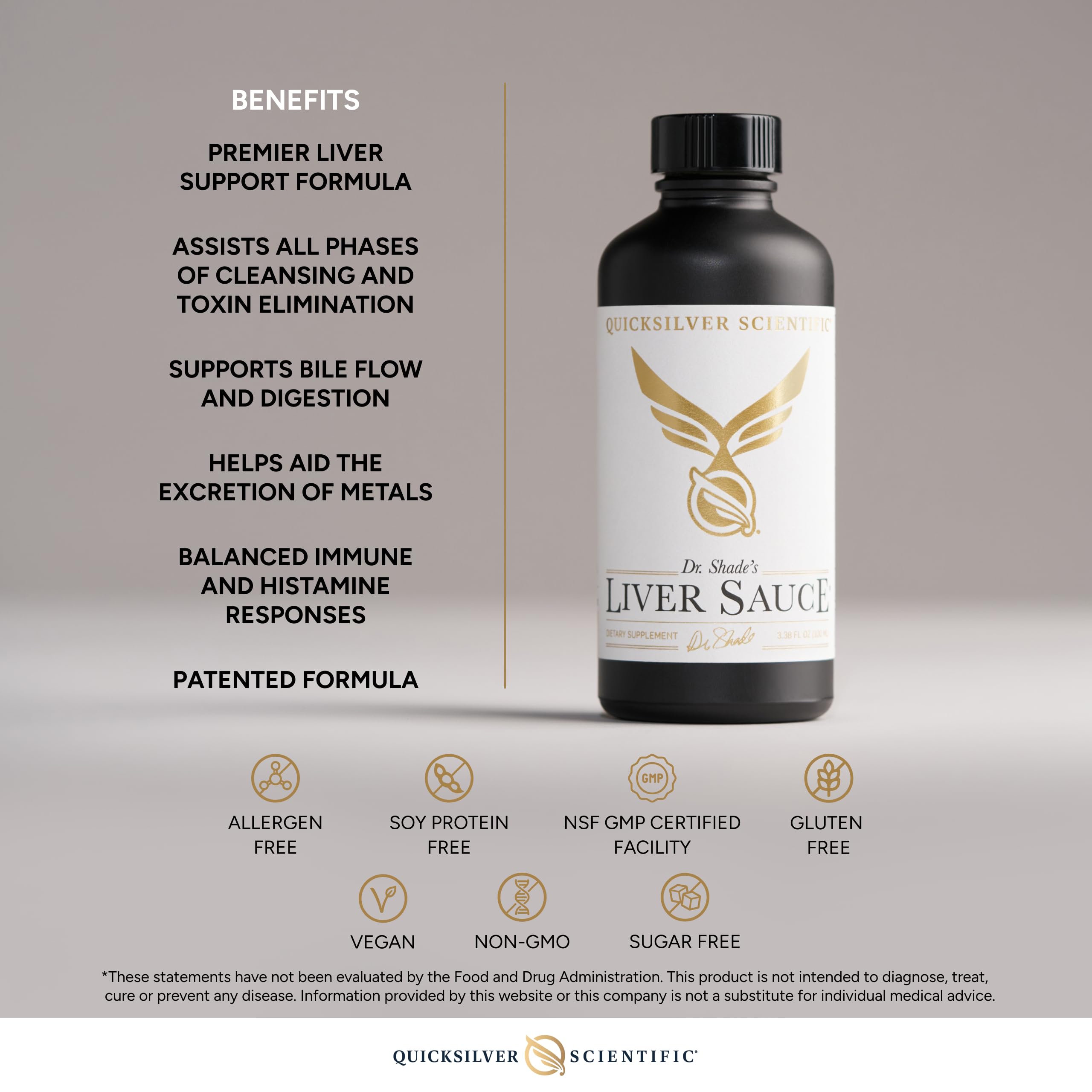 Quicksilver Scientific Liver Sauce - ingrédients clé: chardon-Marie pour le soutien hépatique.