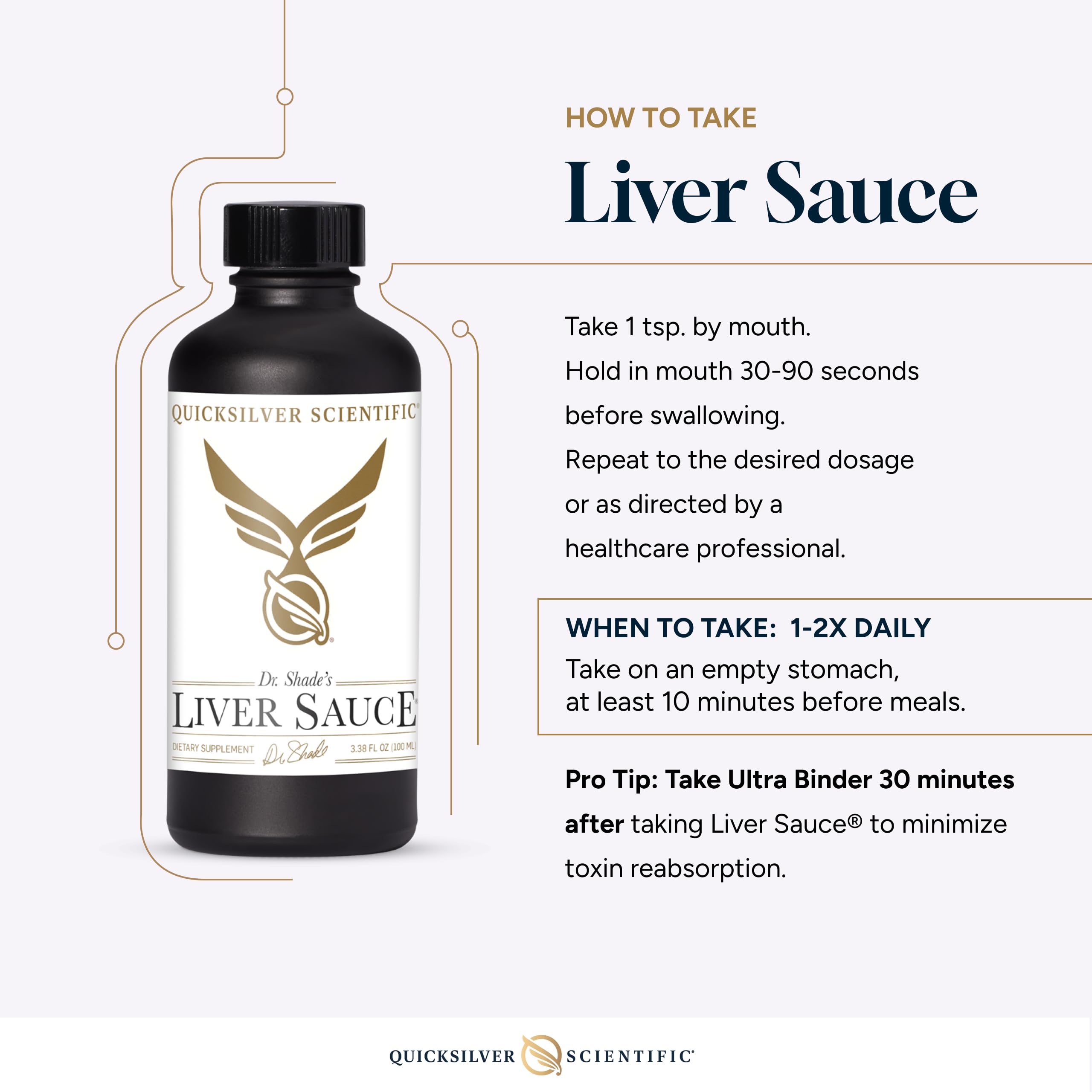 Quicksilver Scientific Liver Sauce - mode d'emploi et synergies dans une routine detox.