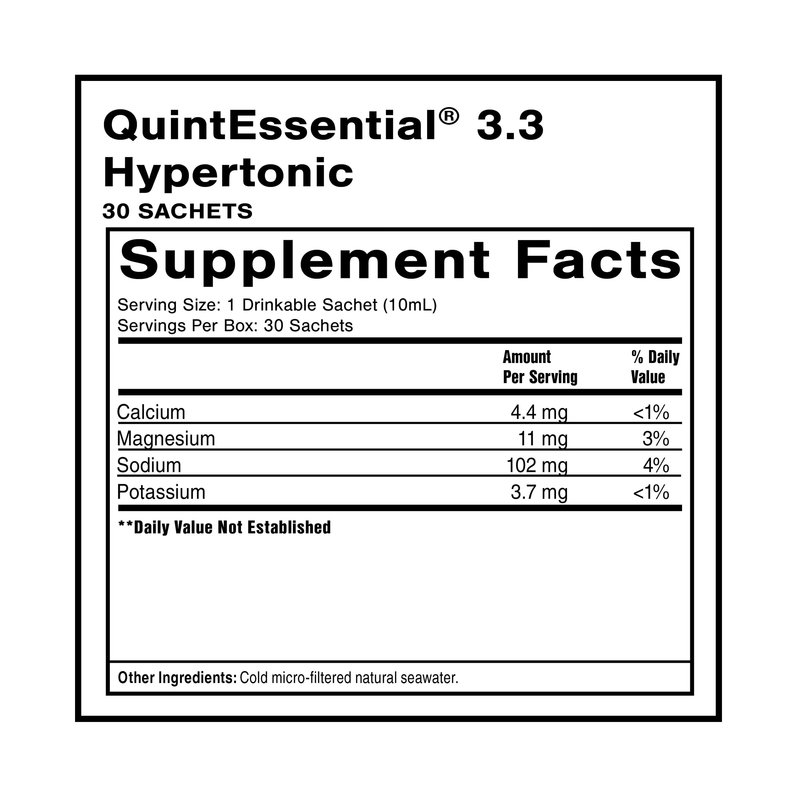Quicksilver Scientific QuintEssential 3.3 – sachets pour hydratation rapide et rééquilibrage minéral.