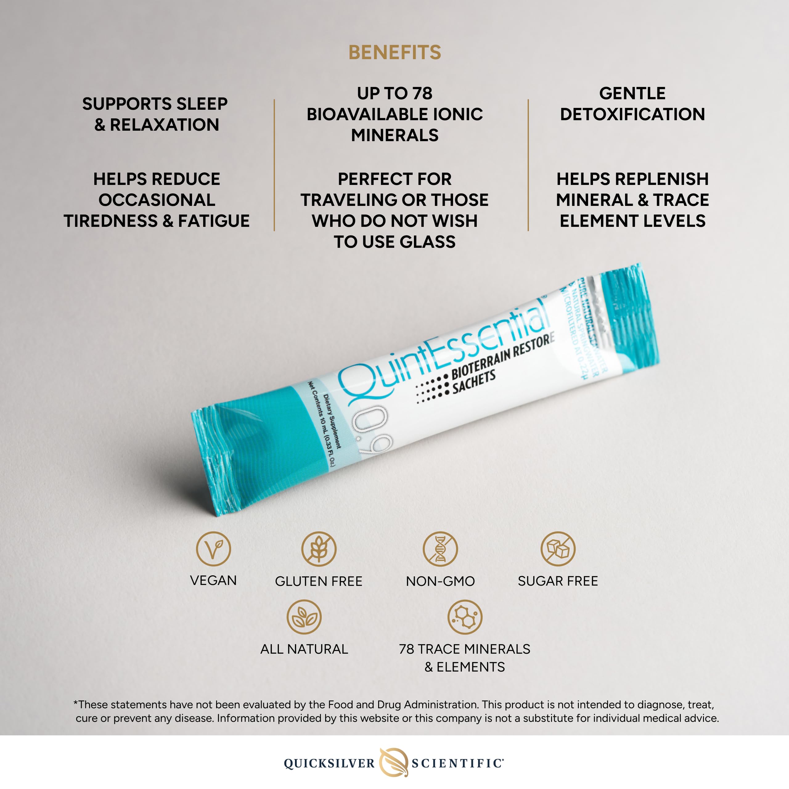 Quicksilver Scientific Quintessential 0.9 – minéraux bio-disponibles pour soutenir les cellules.