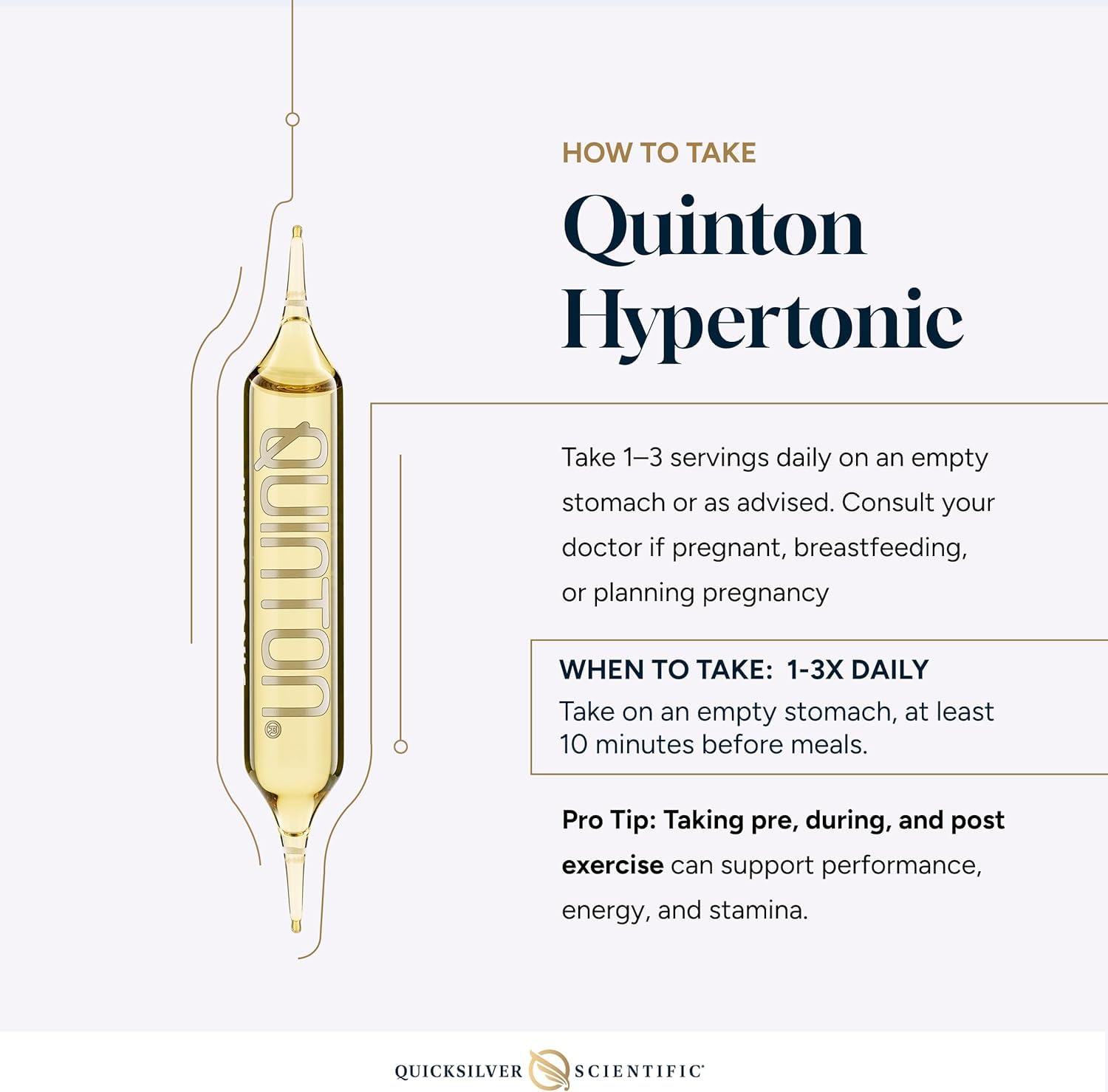 Quinton hydratation rapide – Quicksilver Scientific réapprovisionnement minéral lors d'efforts.