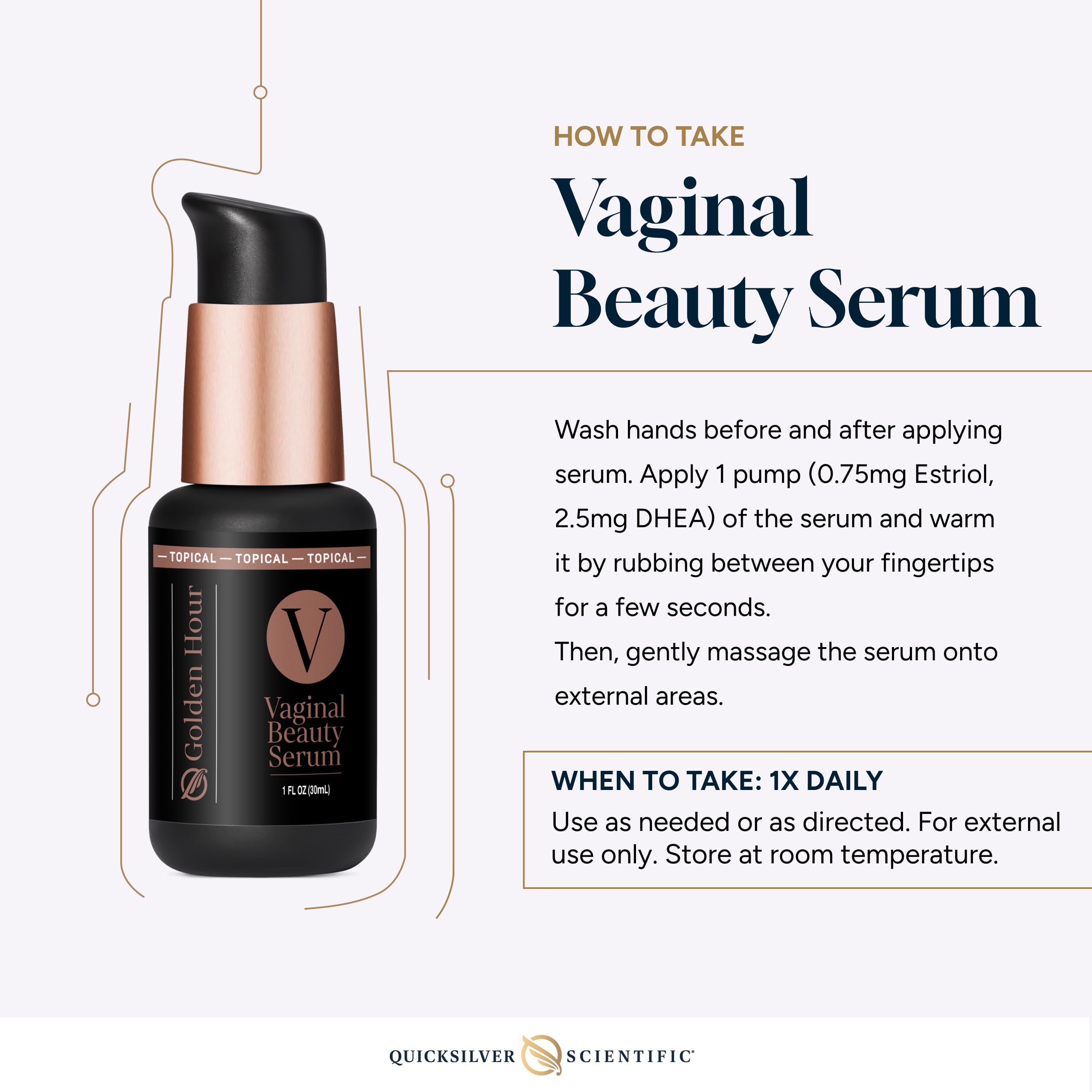 Quicksilver Scientific Sérum Beauté Vaginale, rituel quotidien discret pour confort et vitalité.