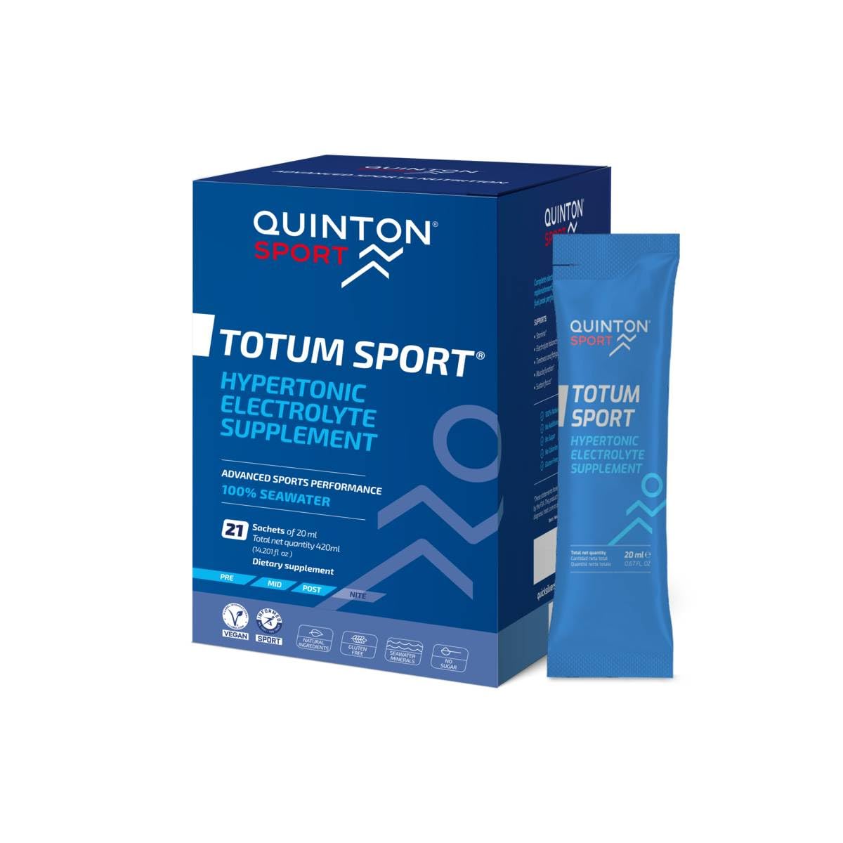 Totum Sport par Quicksilver Scientific — sachets-boisson pour hydrater et soutenir l’endurance.