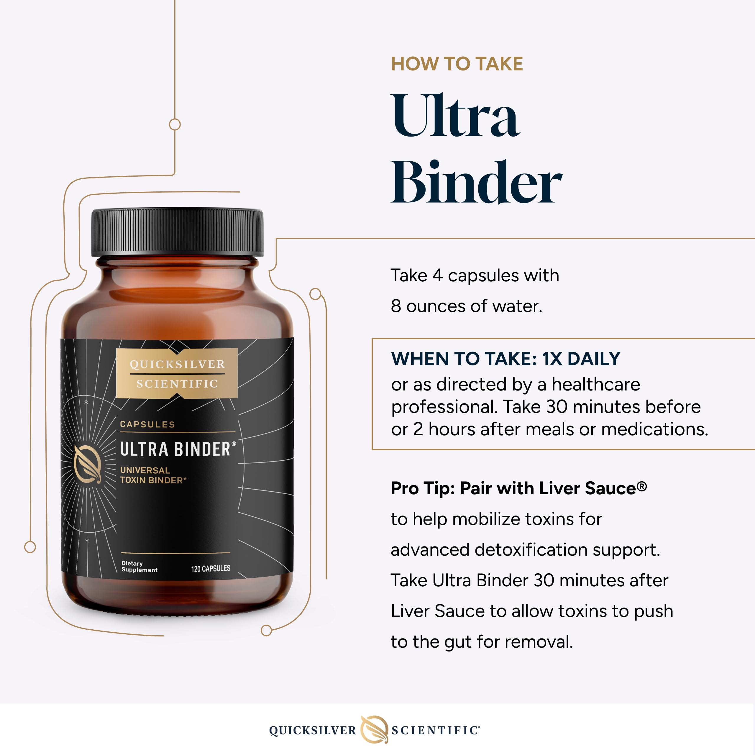 Quicksilver Scientific Ultra Binder - acacia gomme: fibre soluble pour aider à normaliser la motilité intestinale.