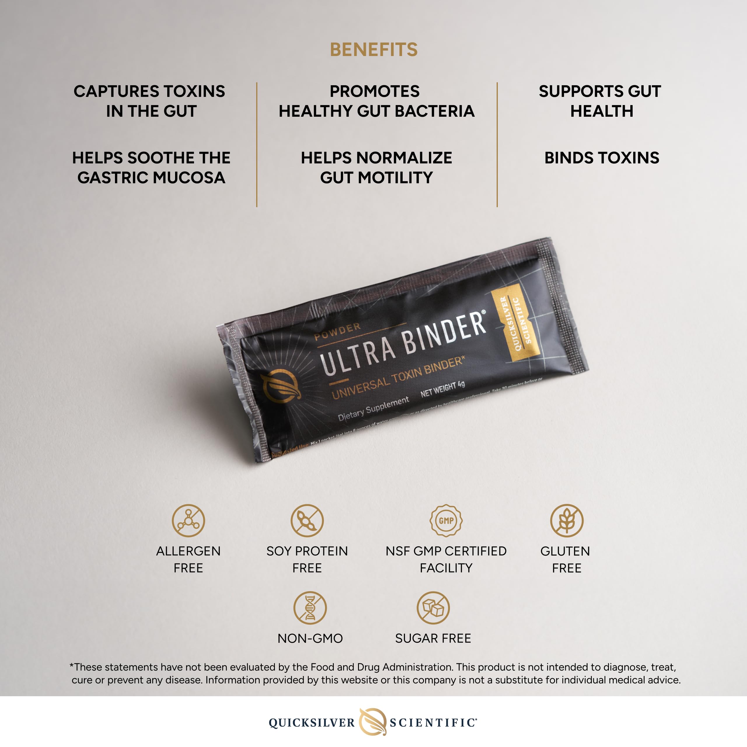 Quicksilver Scientific Ultra Binder – aloe vera et acacia: soutien du transit et flore intestinale