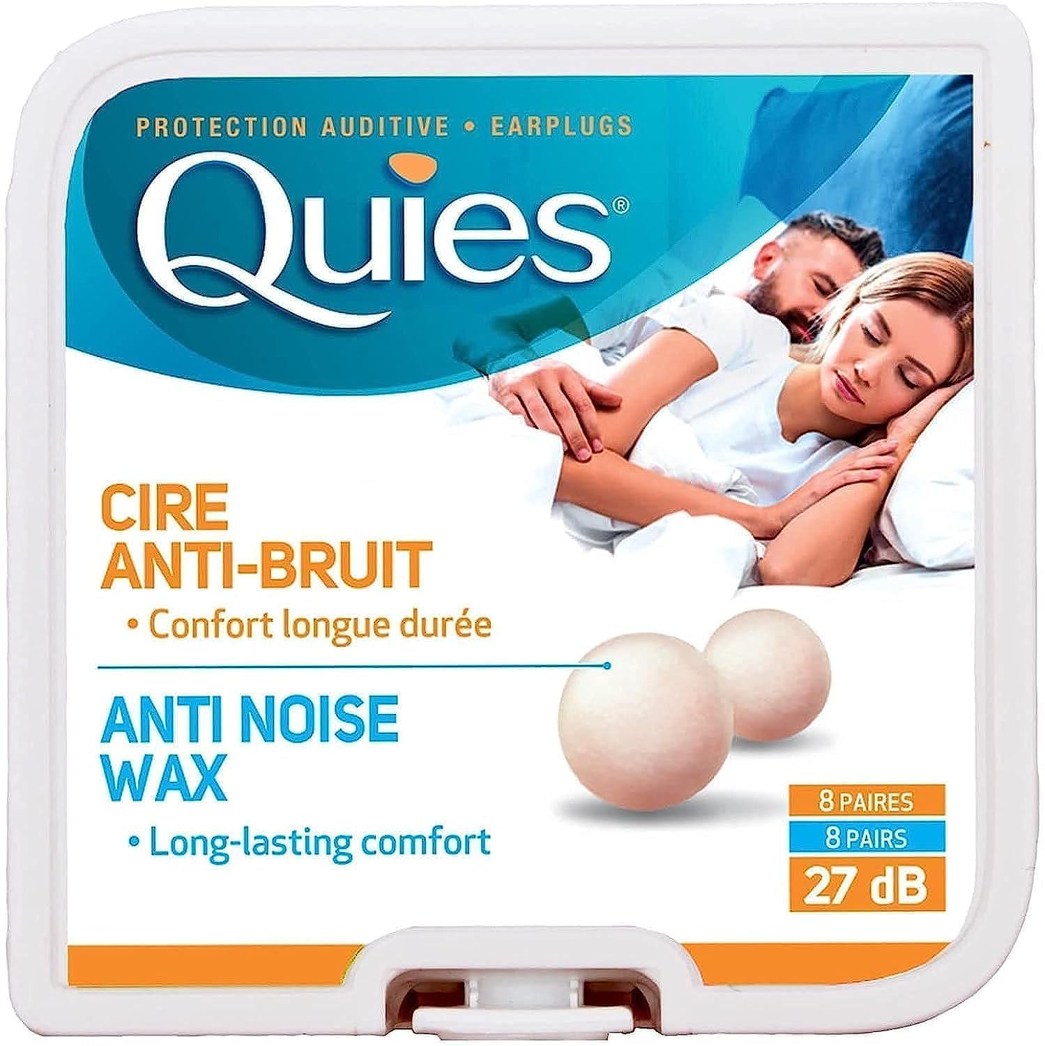 Bouchons d’oreille Quies Boules – confortables et naturels, idéaux pour voyage et sommeil.