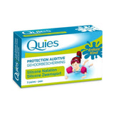 Protection d'oreilles Quies en silicone pour enfant, idéale pour la natation et le confort contre le bruit.