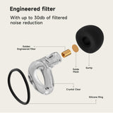 QuietZone embouts silicone Concert L, adaptés aux adultes et musiciens sensibles au bruit.