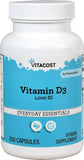 Vitacost D3 en bouteille, soutien des os et du système immunitaire.