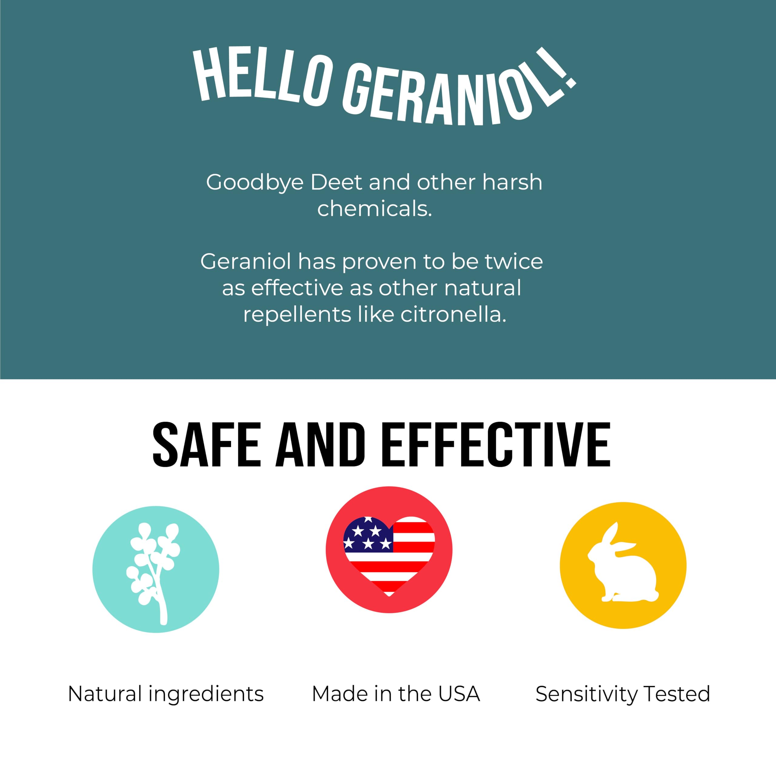 Format voyage pratique de Quitch Geraniol Balm en plein air et en déplacement.