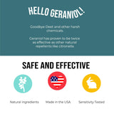 Format voyage pratique de Quitch Geraniol Balm en plein air et en déplacement.