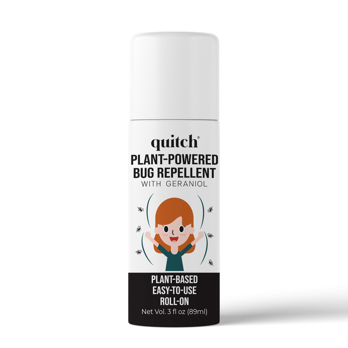 Quitch Roll-On anti-moustiques prêt à l'emploi sur peau, protection rapide.