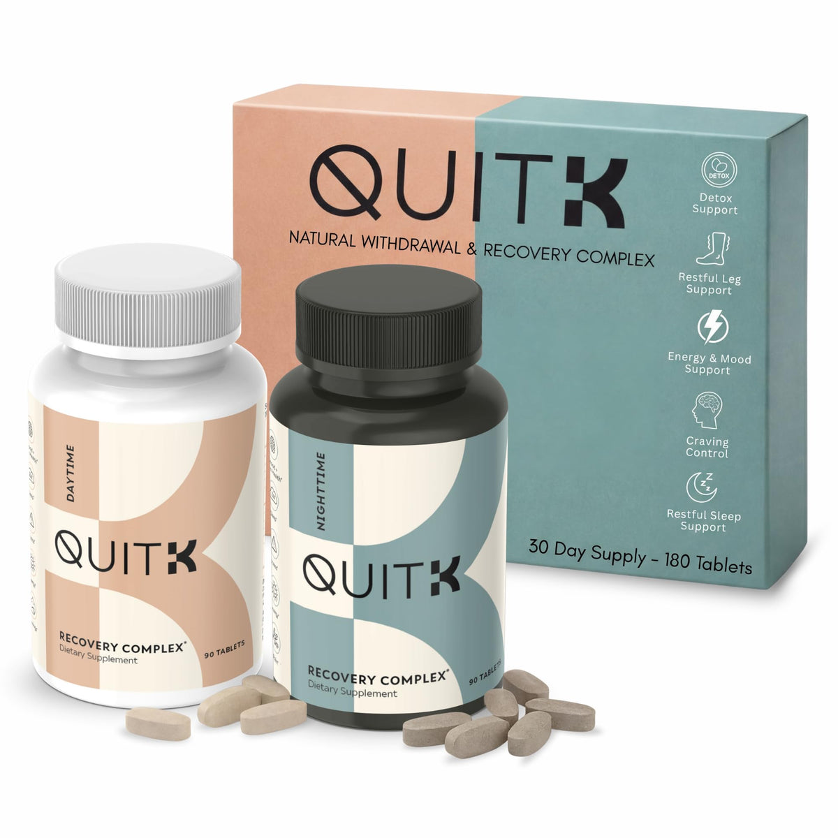 QuitK Recovery Complex: énergie diurne et clarté mentale pour bien démarrer la journée.