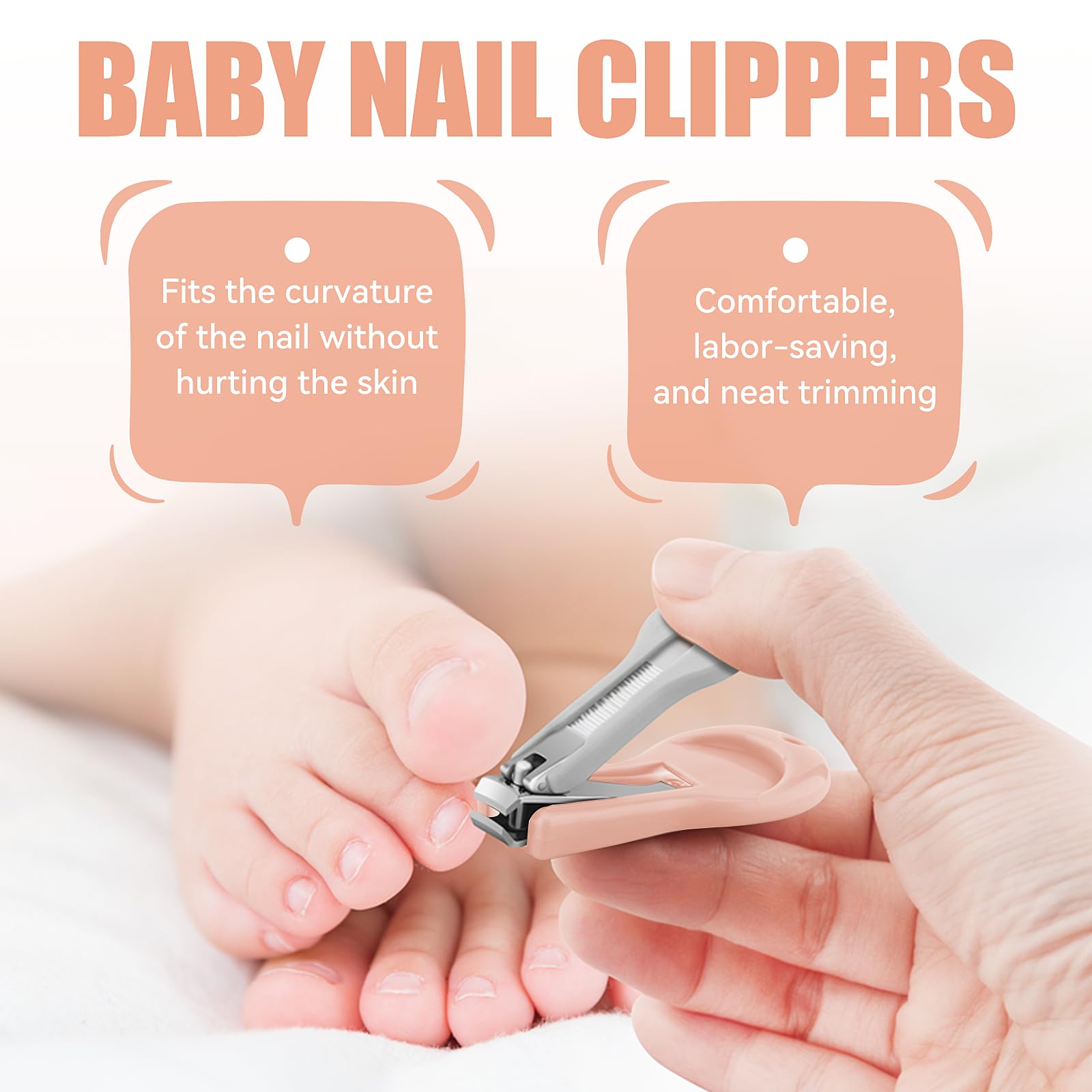 Ciseaux ongles bébé Qunlions life avec embouts arrondis, sécurité renforcée.