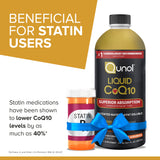Qunol CoQ10 liquide utile pour les utilisateurs de statines.