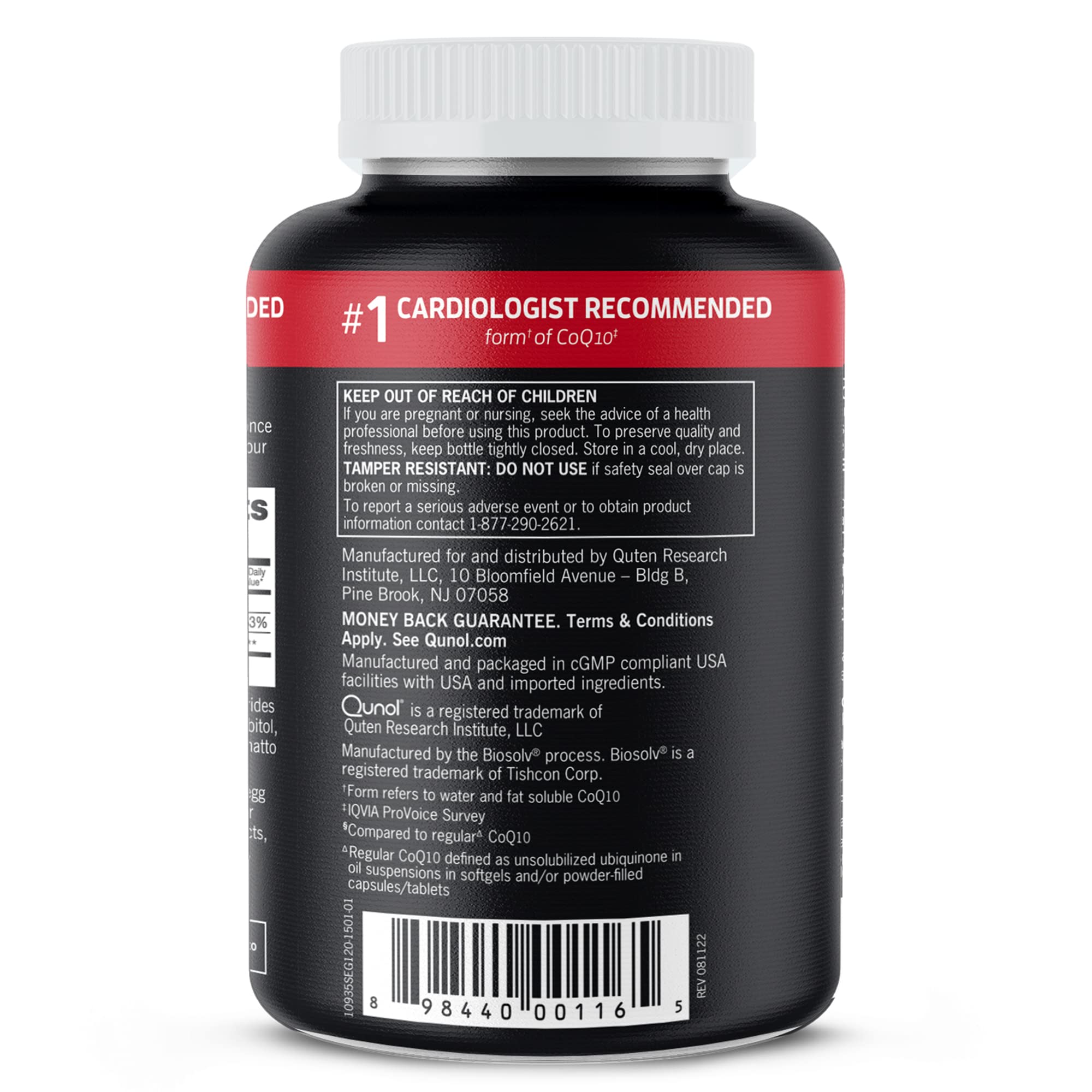 Formule eau et huile solubles de Qunol Ultra CoQ10 pour une meilleure résorption.