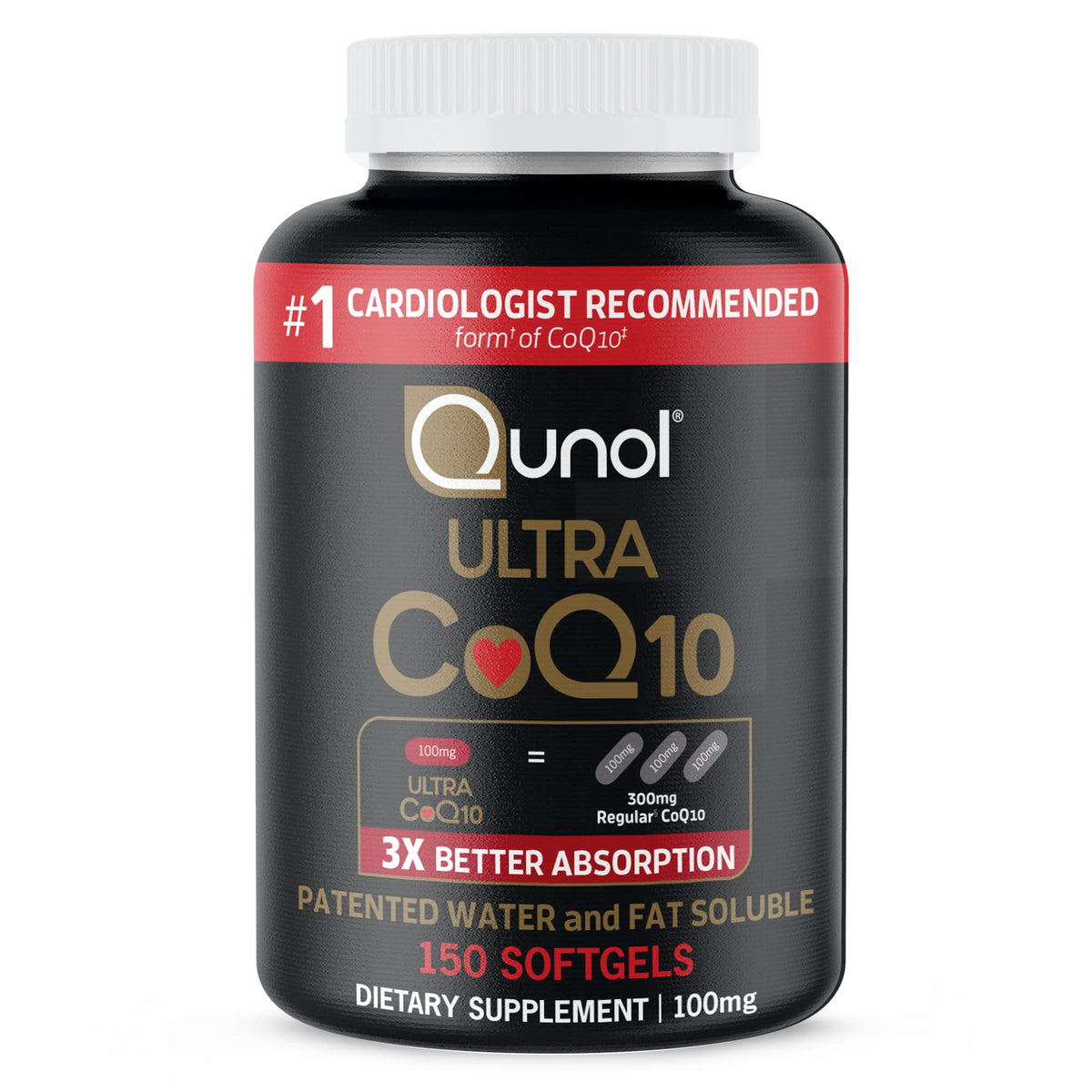 Qunol Ultra CoQ10 100 mg : gélules à absorption 3x et énergie