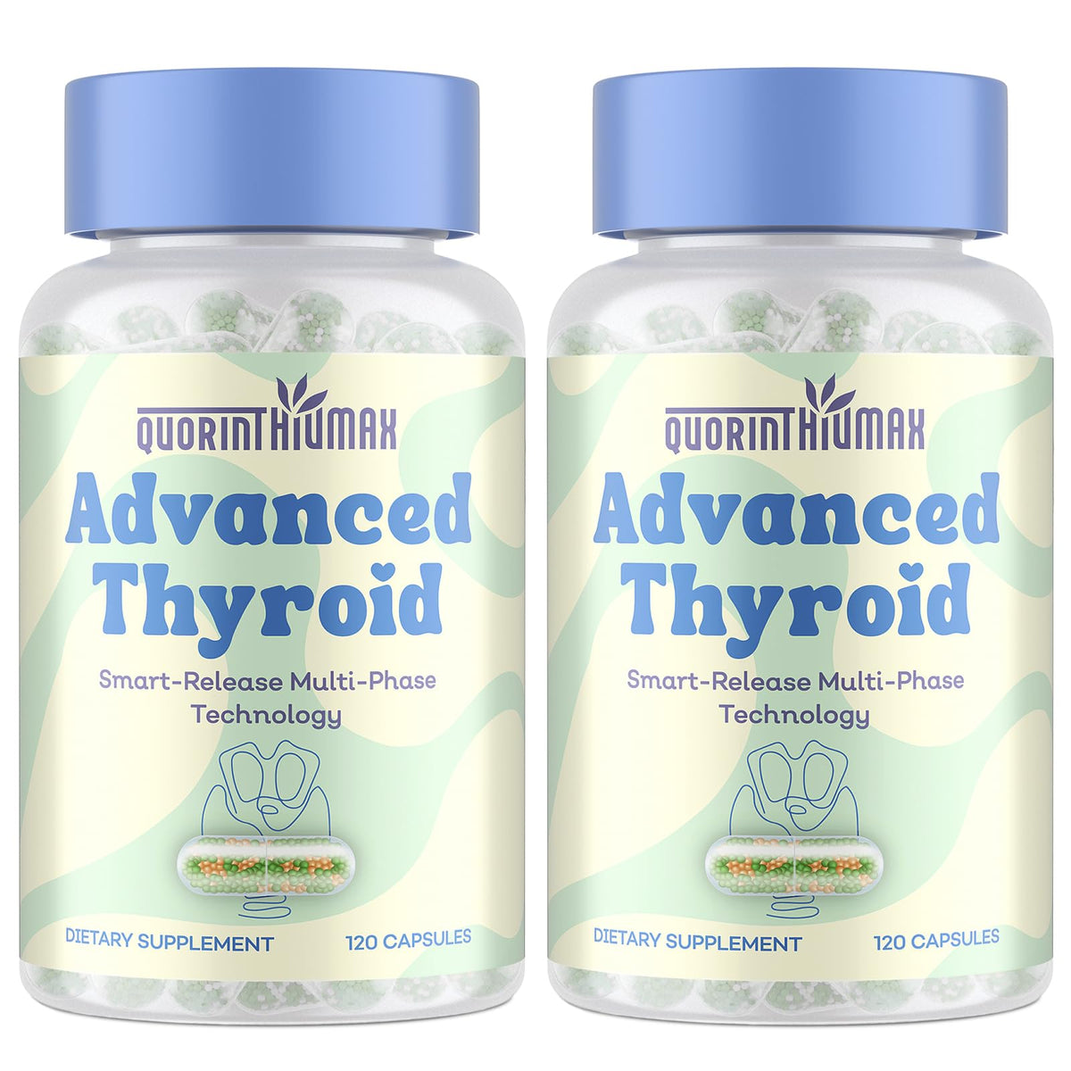 Quorinthiumax soutient la thyroïde, bouteille avec libération en trois temps.