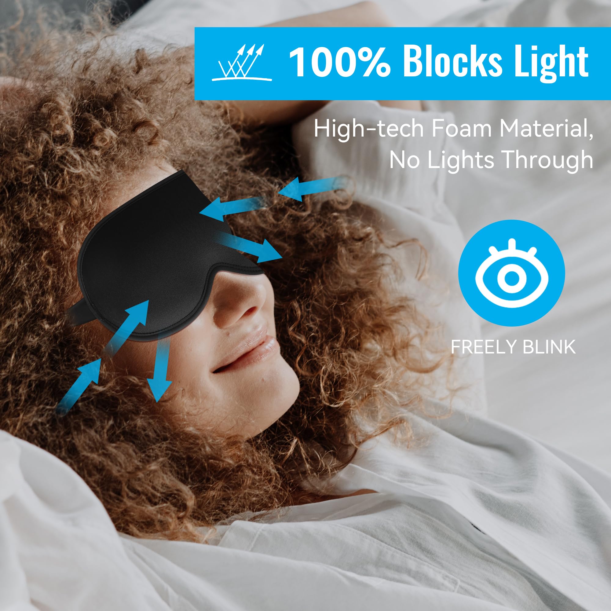 QUWOLACE Masque sommeil confort du visage pour toute la journée.