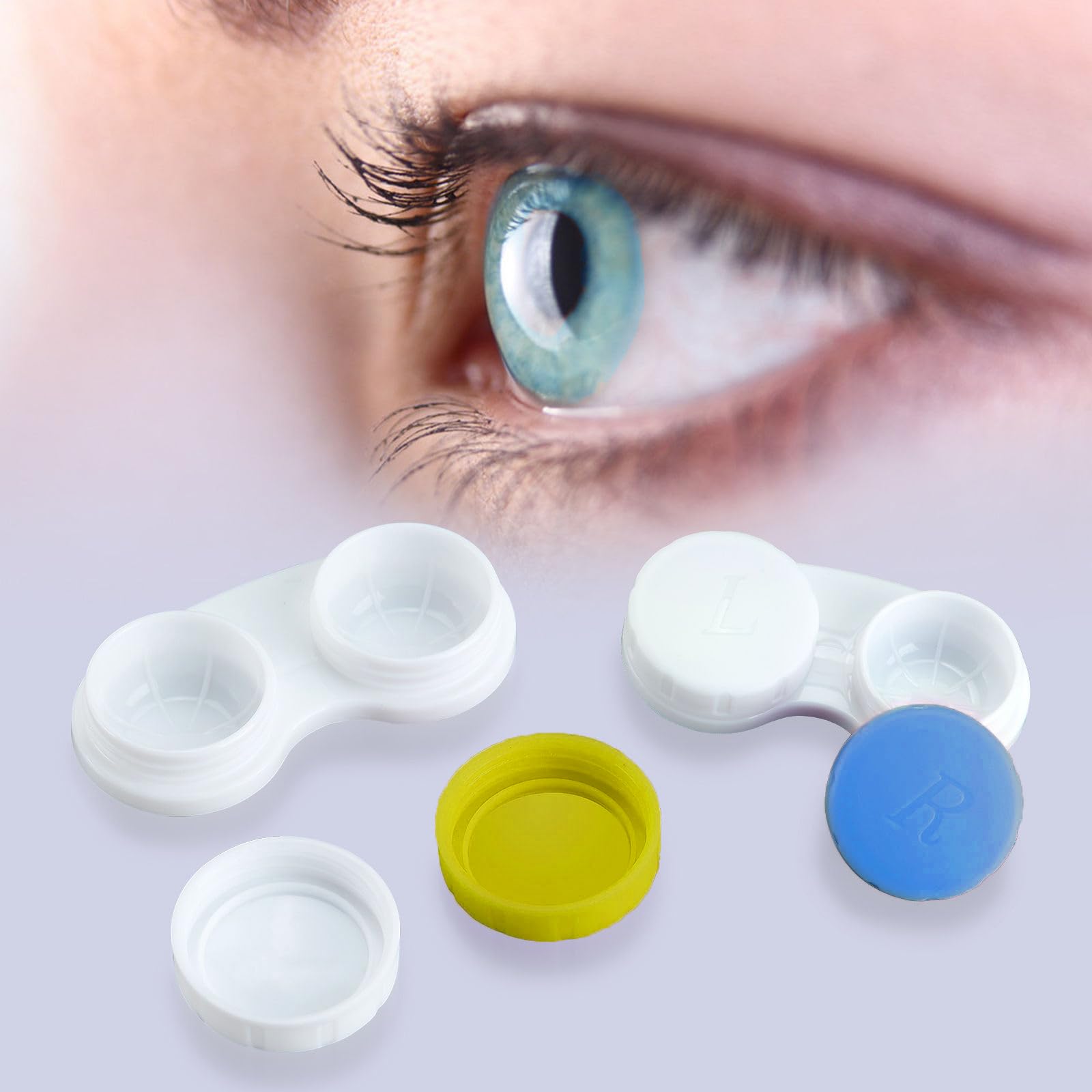 Étui QVVQ gris-blanc, design élégant et pratique.