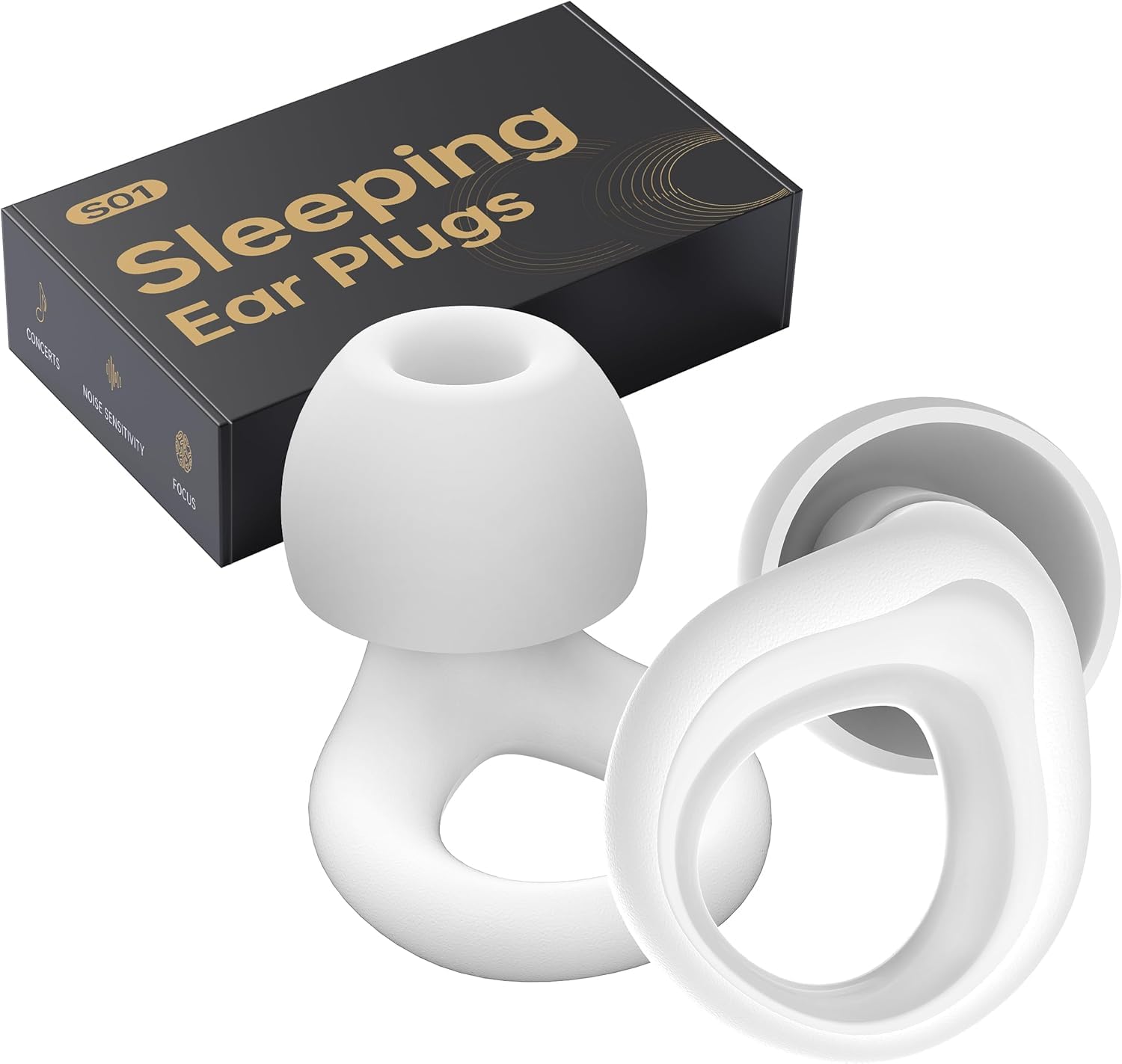 Bouchons d'oreille QWH pour dormir réduisent le bruit jusqu'à 30 dB.