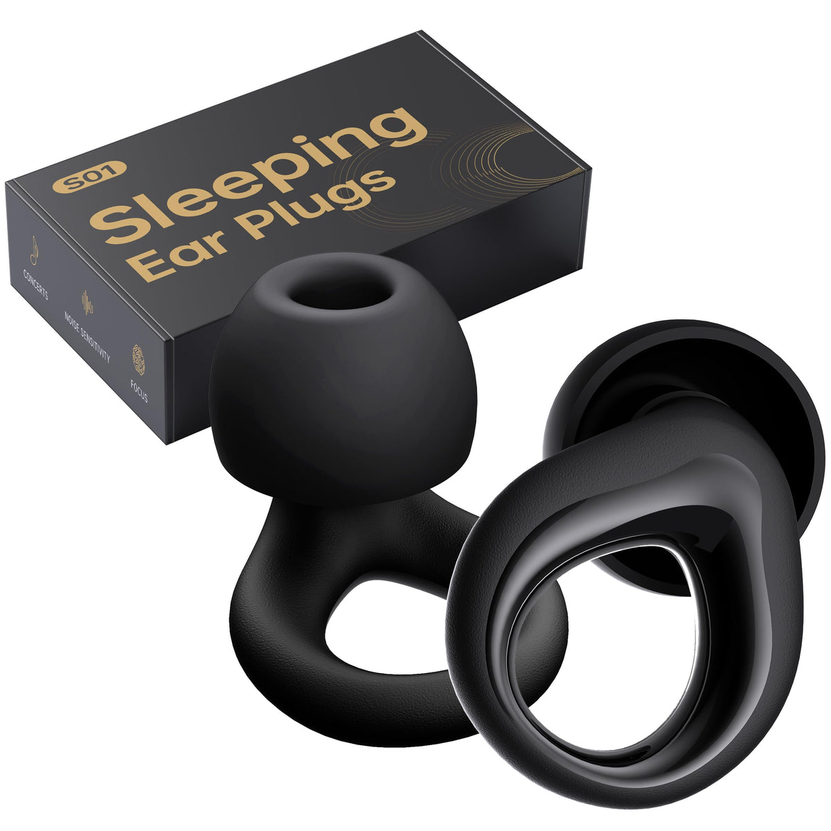 Bouchons d'oreille QWH réduisent le bruit jusqu'à 30 dB pour mieux dormir.