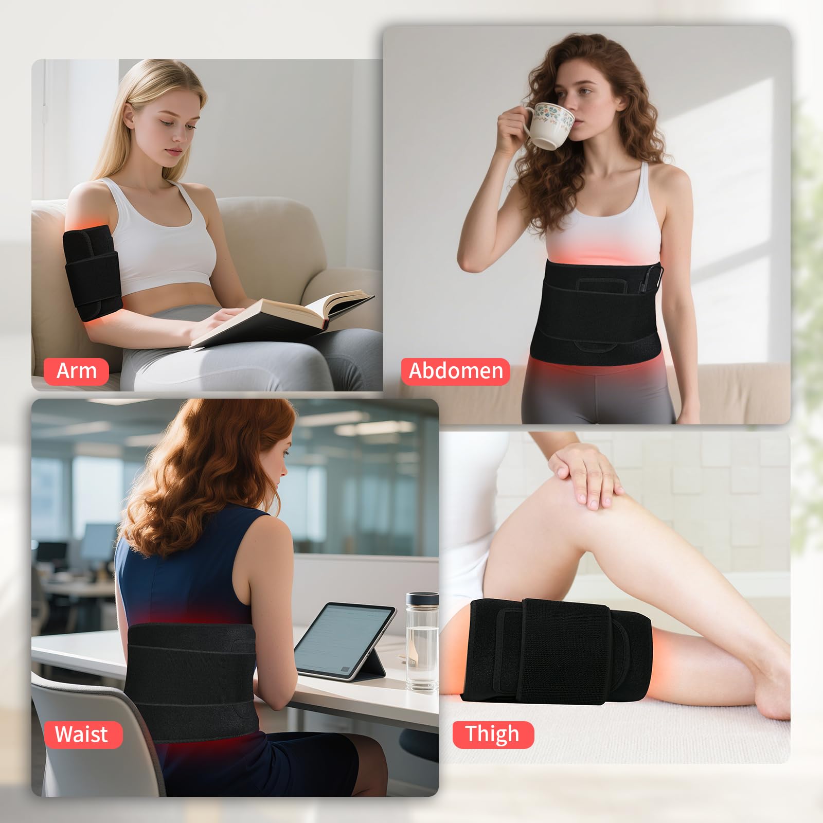 Épaules et cuisses: ceinture Qworaky pour relaxation.