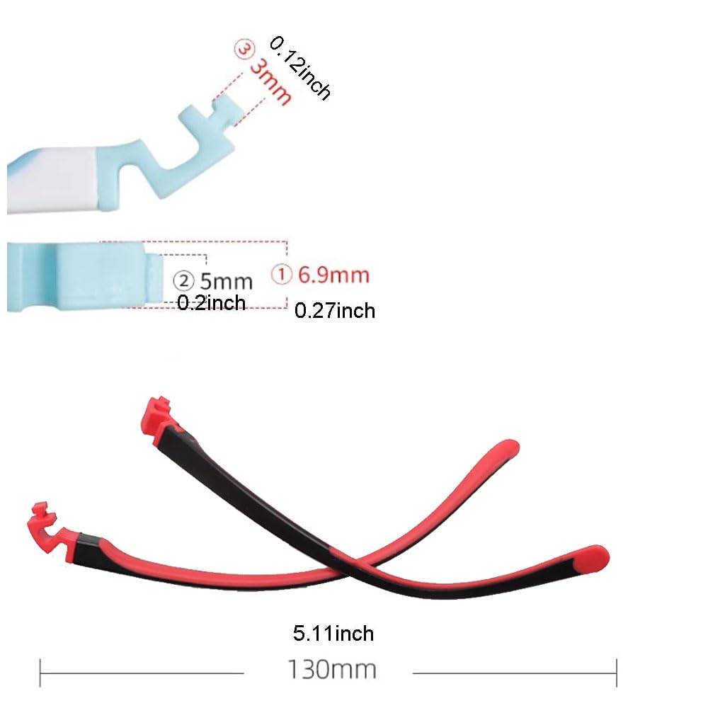 QYAJS bras lunettes enfant en silicone, remplacement facile pour montures défaillantes.