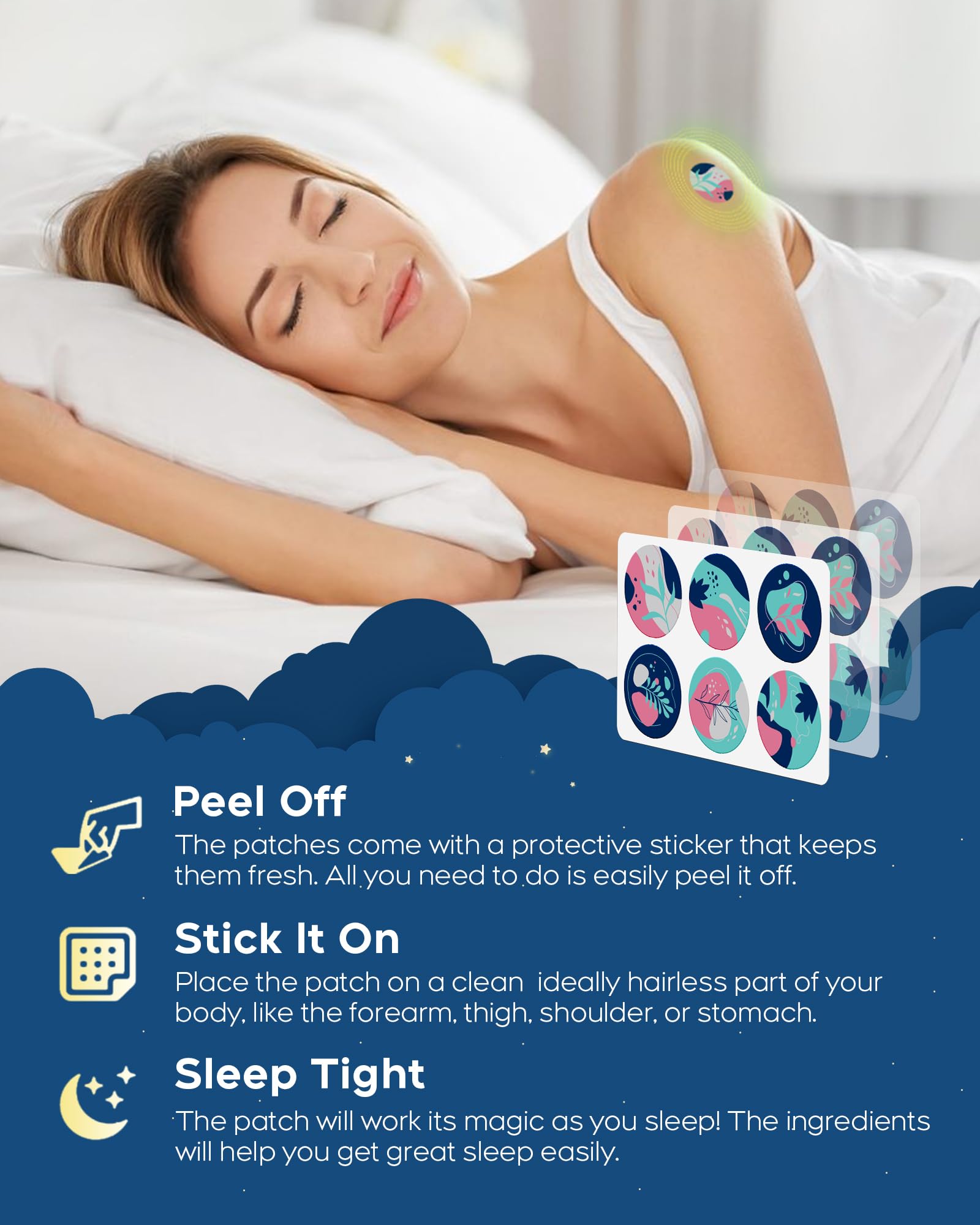 Patch Sommeil RAAYAM nuit douce et réveil plus frais après une veille calme.