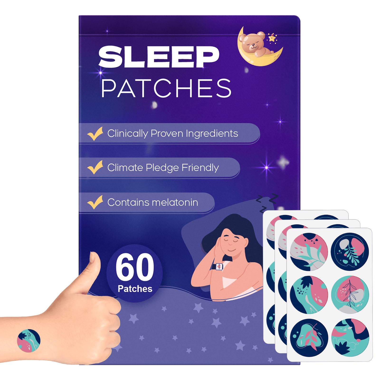 Patch RAAYAM Sommeil, utilisation simple au coucher pour routine nocturne.