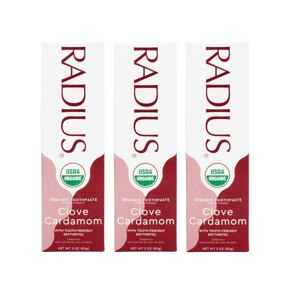 RADIUS dentifrice clou-cardamome en bouteille 3onces, saveur naturelle et fraîcheur durable