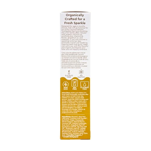 Texture creme Radius dentifrice enfant coco banane pour brossage doux