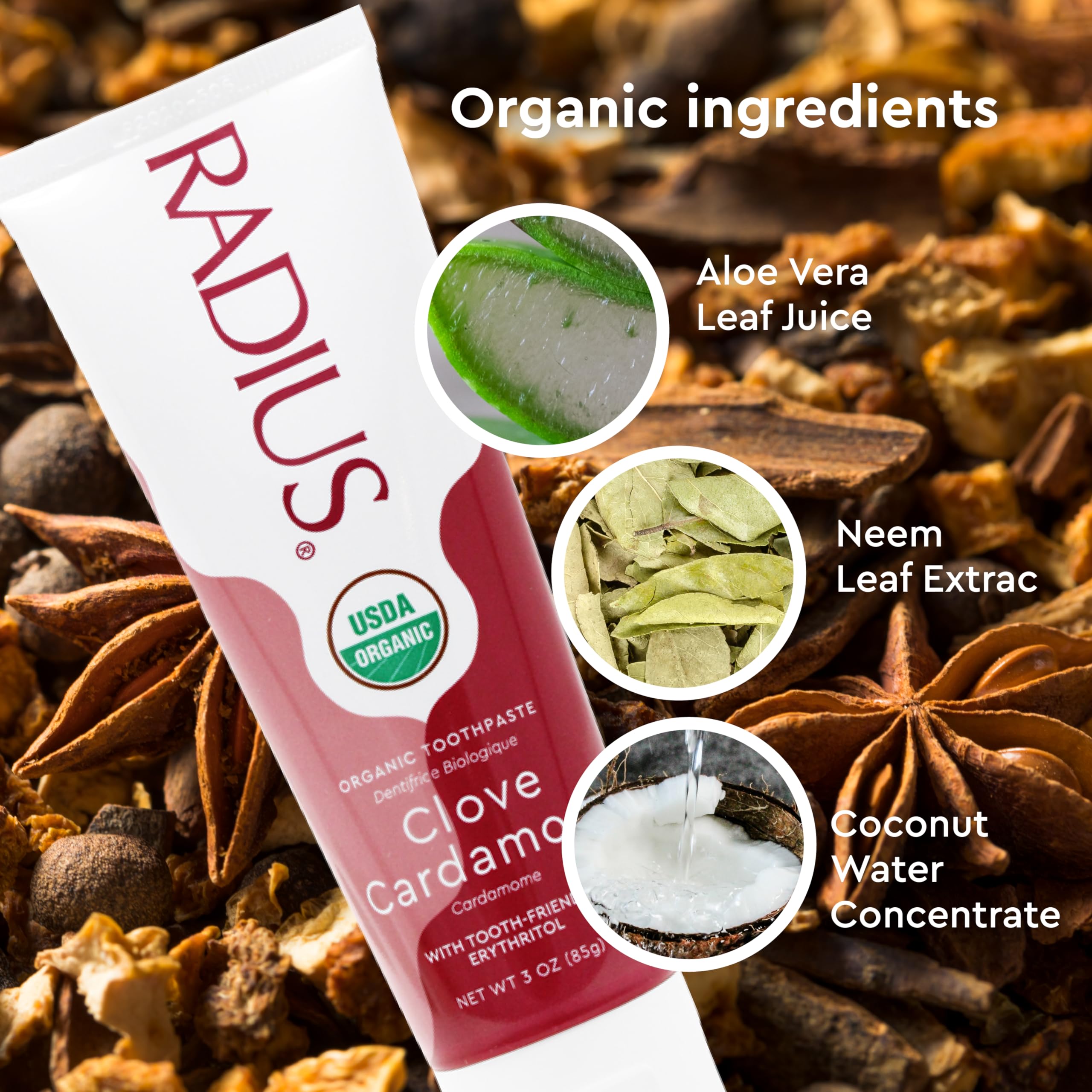 RADIUS dentifrice formulation biologique, assurance qualité et respect des plantes
