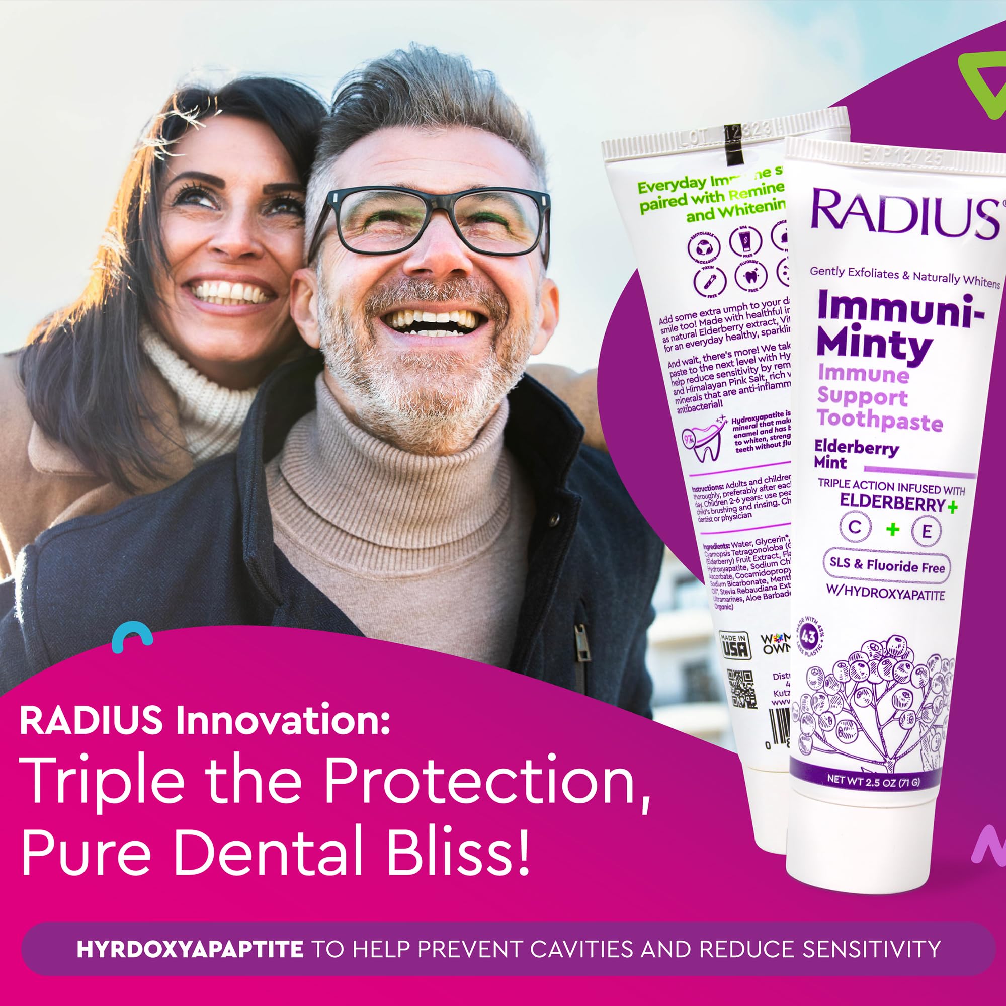 Radius ImmuniMinty extrait de sureau visible dans la composition