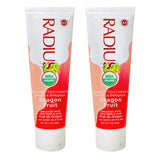 RADIUS dentifrice biologique pour enfants, ingrédients naturels visibles.
