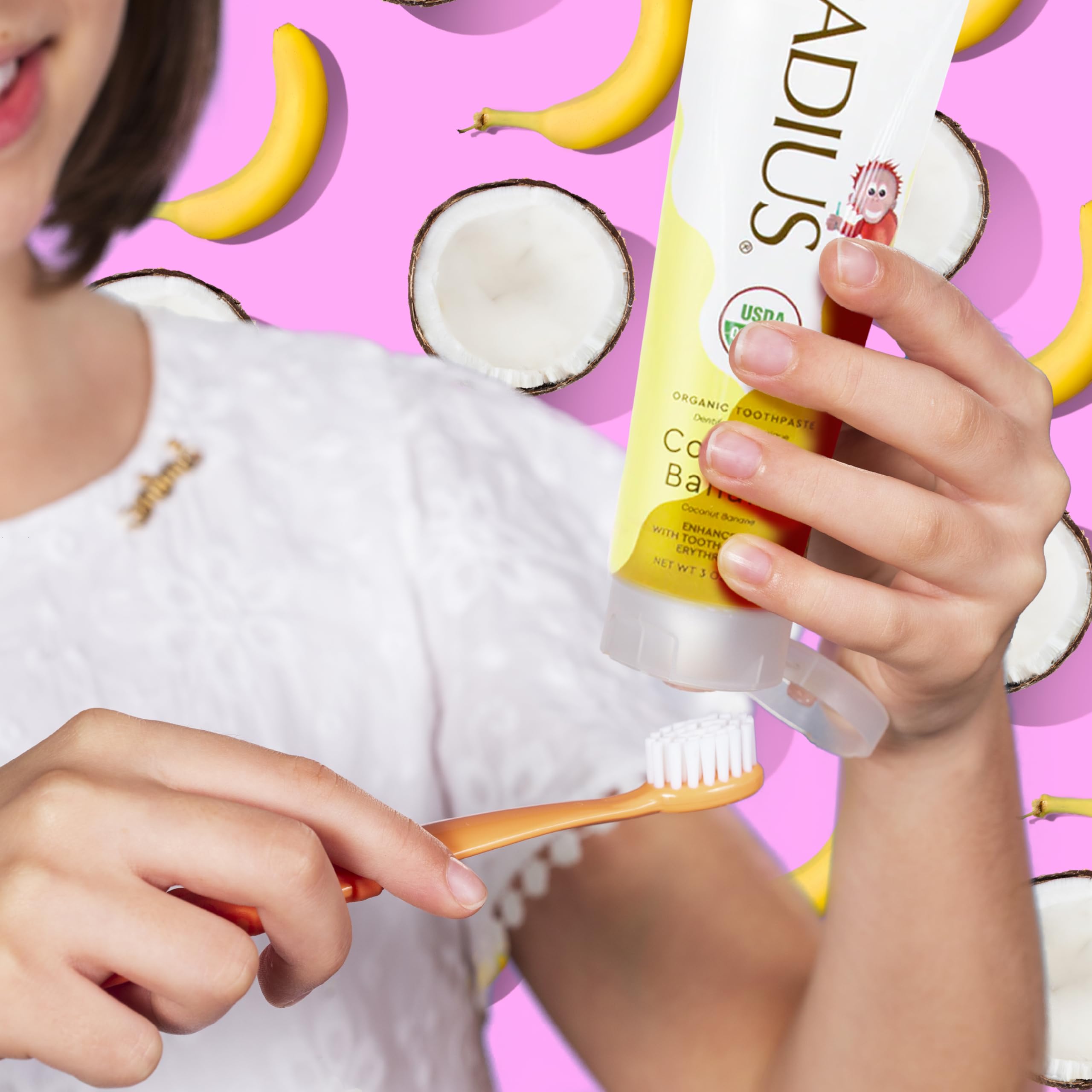 RADIUS dentifrice enfant coco-banane, guide d'utilisation concise