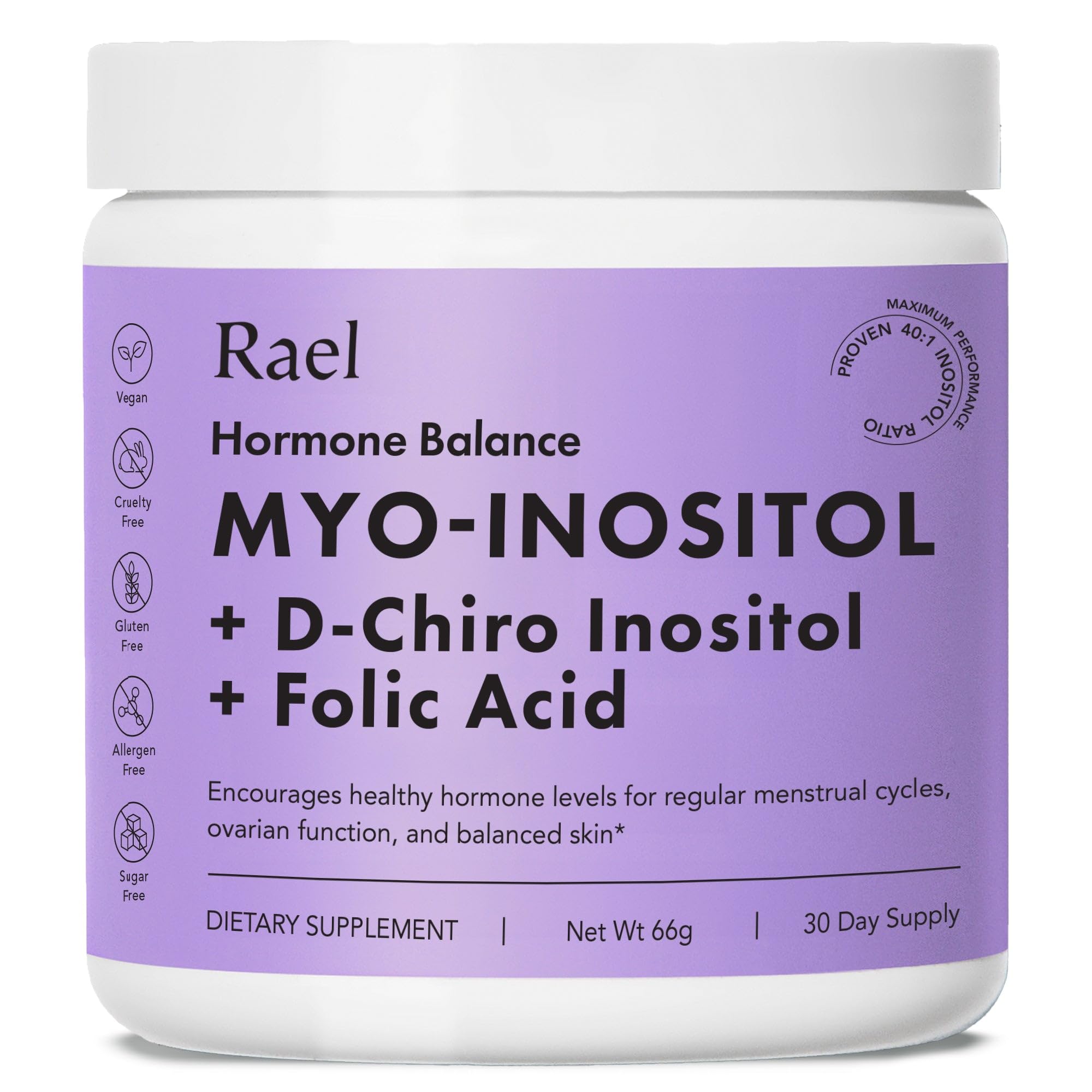 Rael Balance hormonale - bouteille de poudre facilitant l'utilisation quotidienne