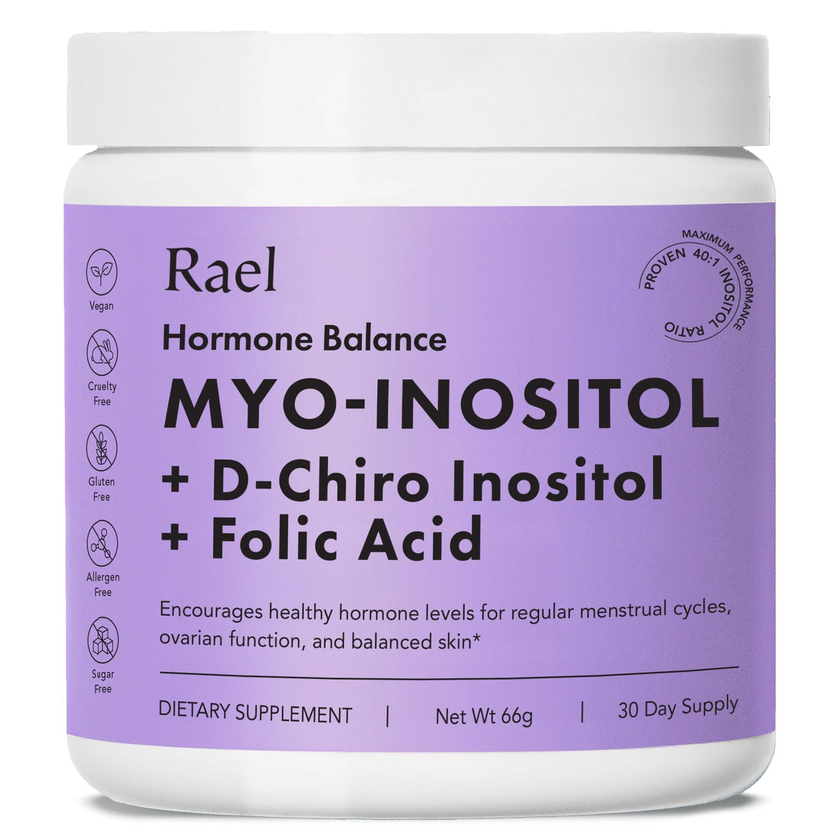 Rael Balance hormonale - bouteille de poudre facilitant l'utilisation quotidienne