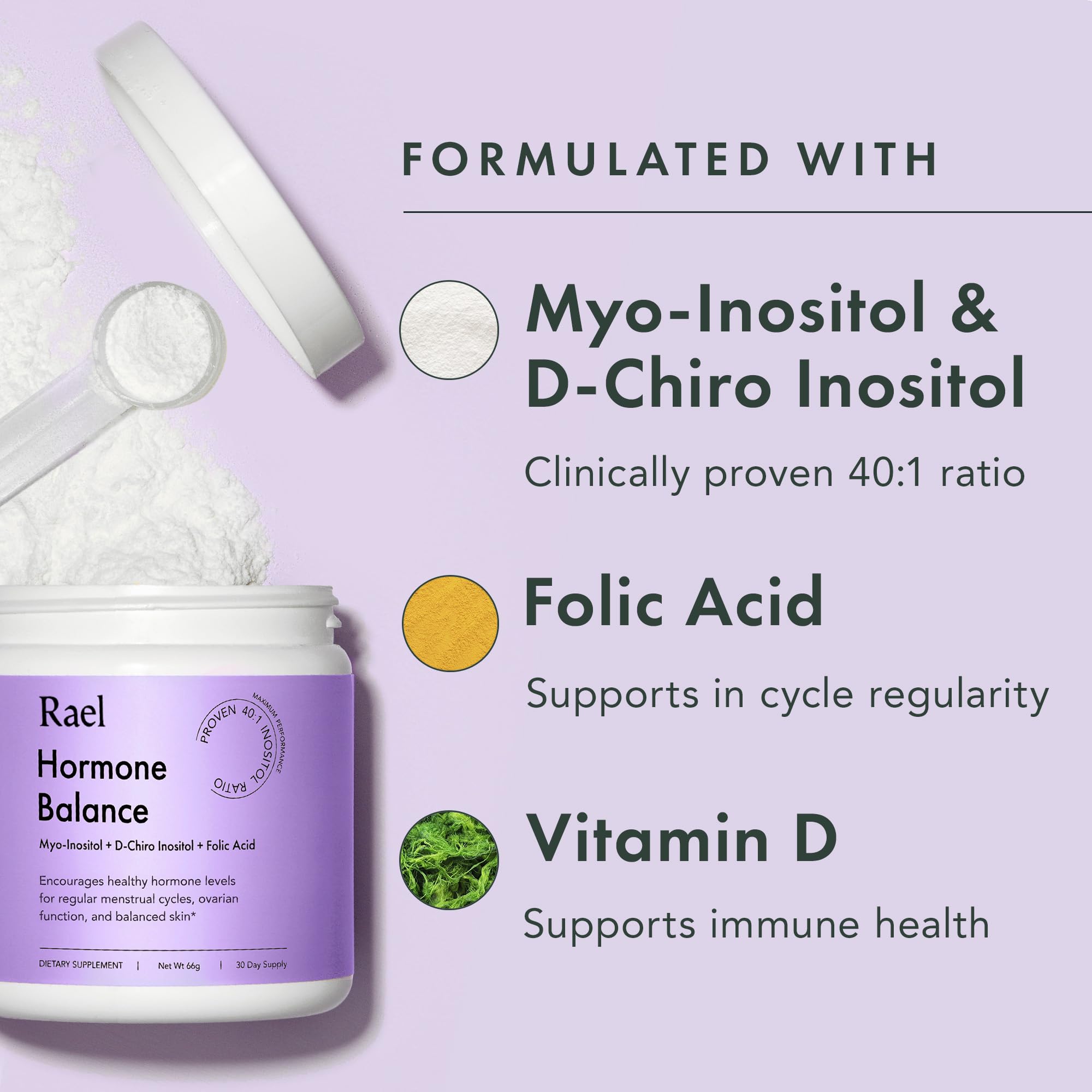 Rael Balance hormonale - poudre non aromatisée se mélange facilement dans une boisson